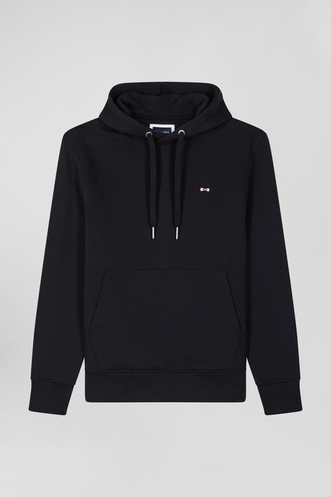 Sweatshirt à capuche en molleton coton noir coupe Regular - Image 2
