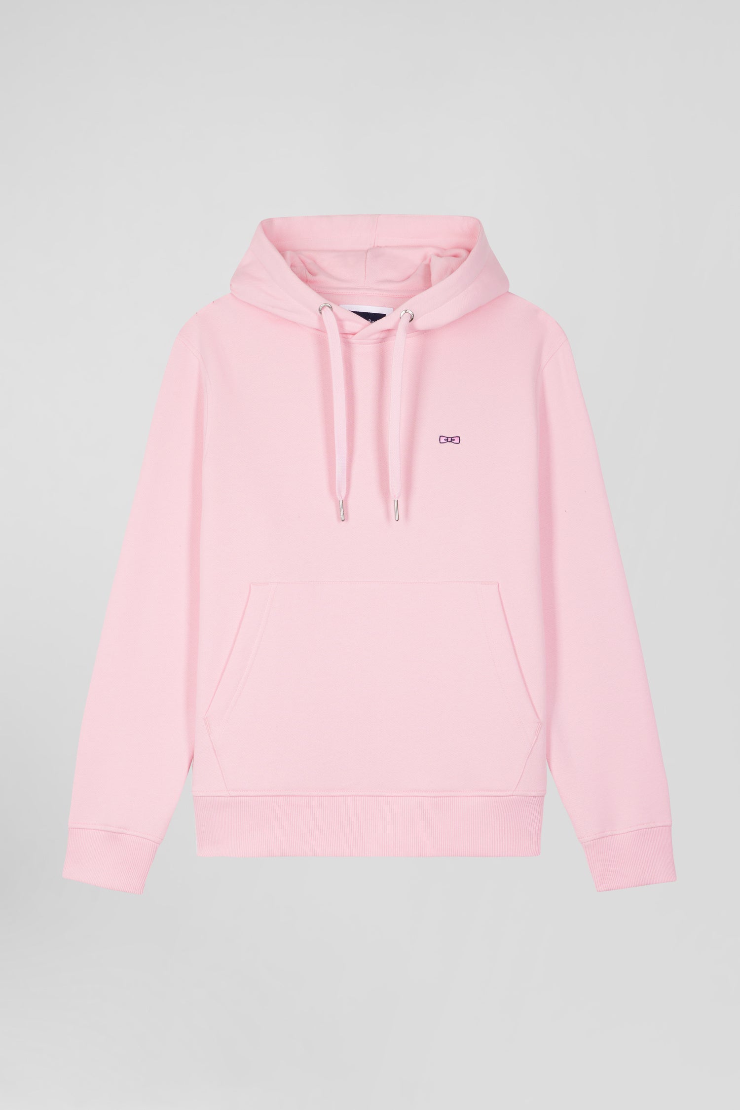 Sweatshirt à capuche en molleton coton rose coupe Regular