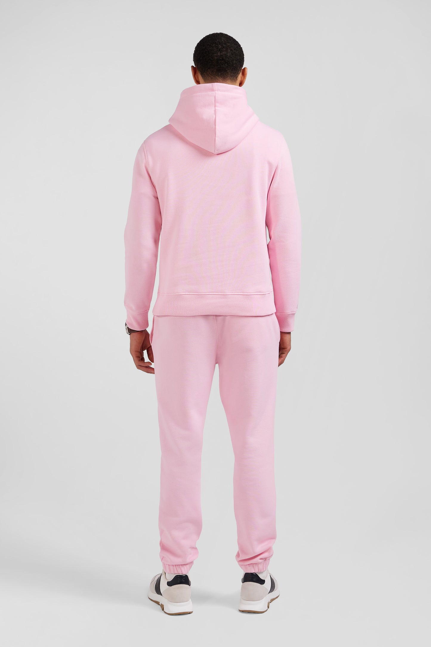 Sweatshirt à capuche en molleton coton rose coupe Regular