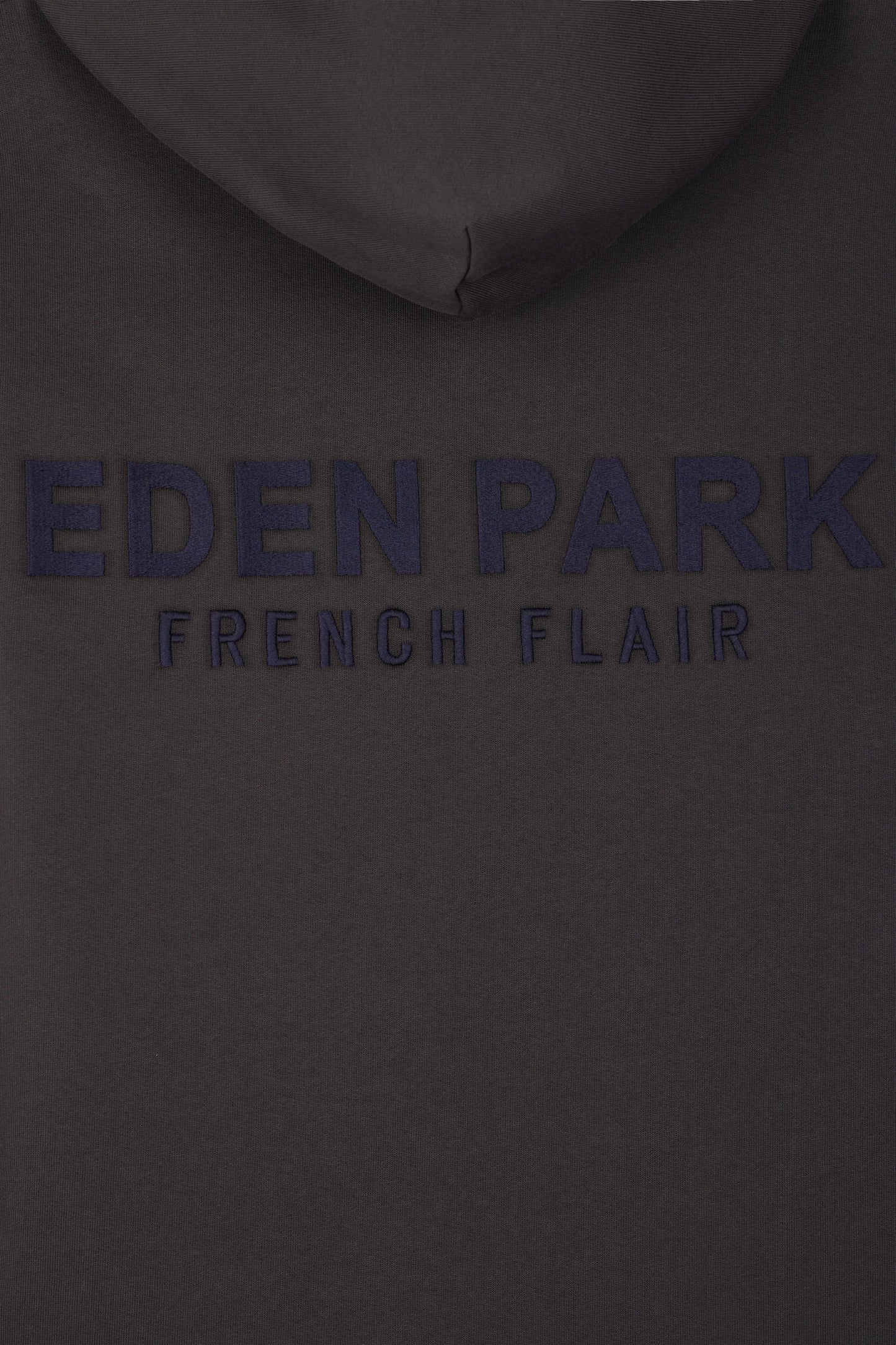 Sweatshirt à capuche en molleton marron broderie Eden Park coupe Regular