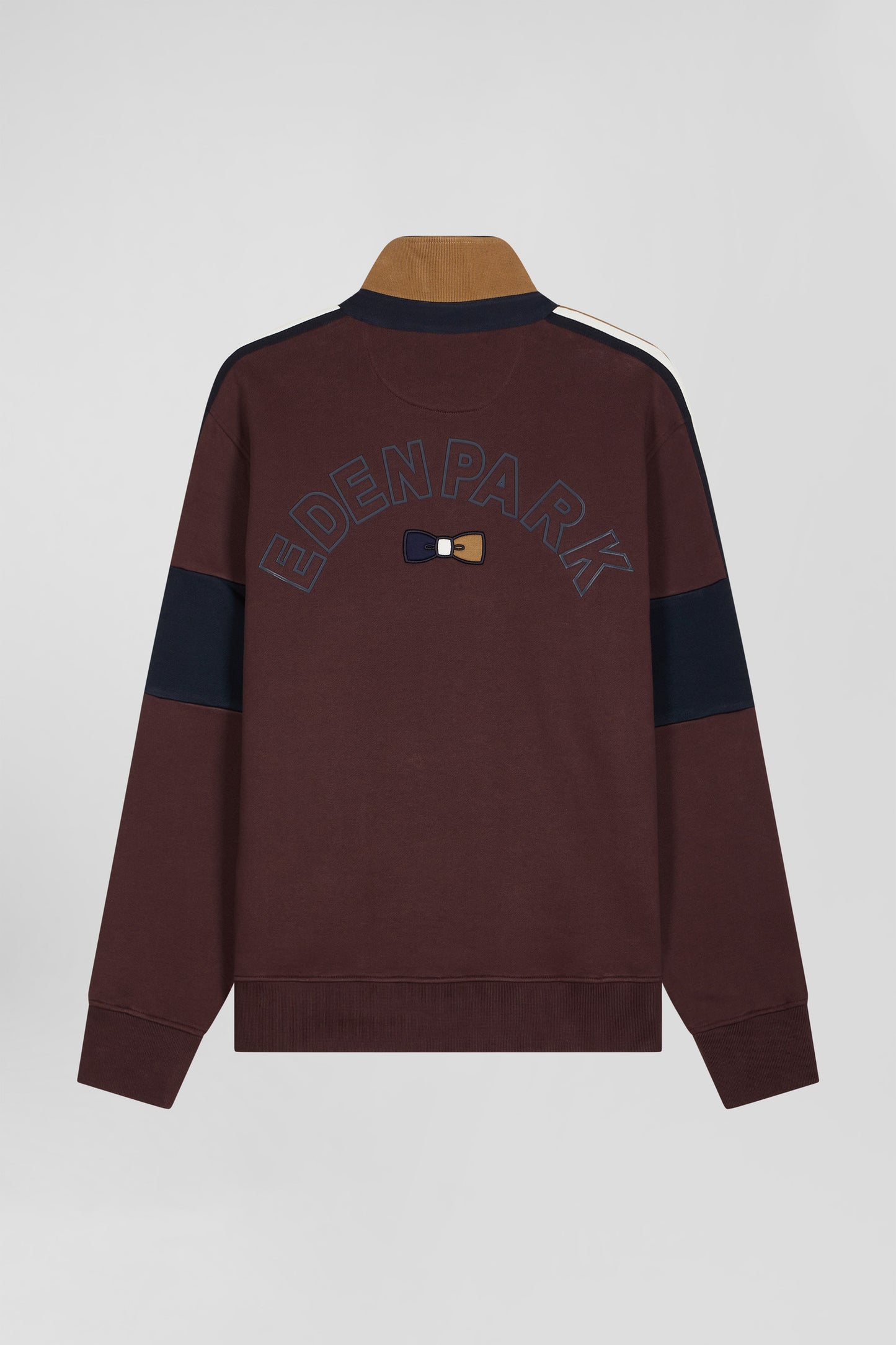 Sweatshirt col maillot en coton bordeaux coupe Relaxed