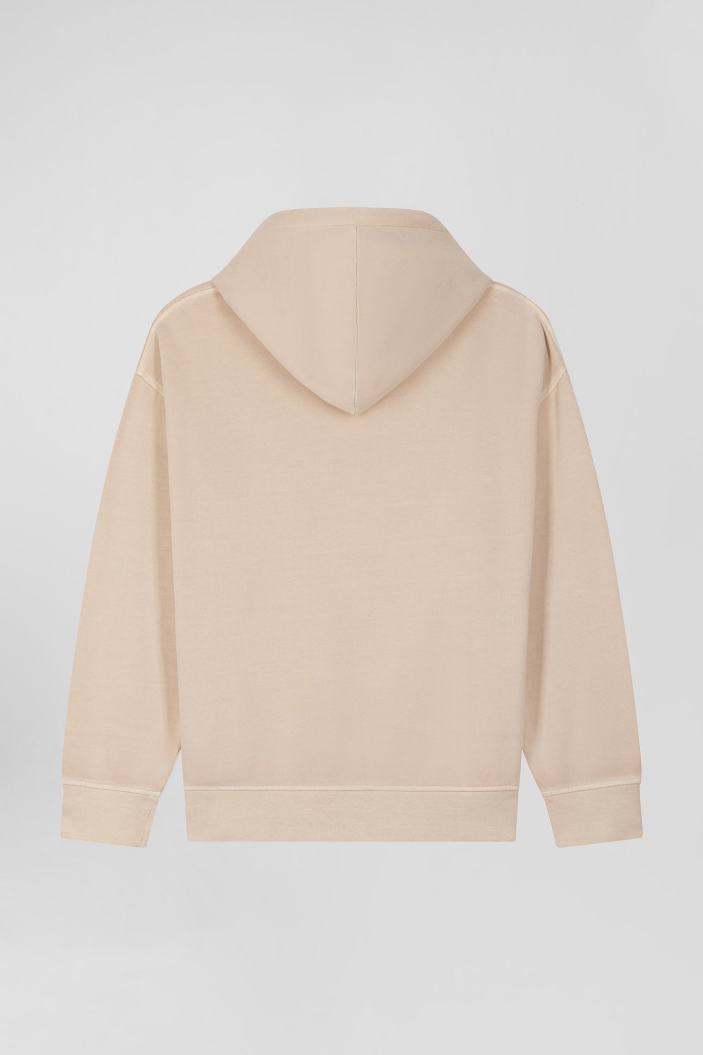 Sweatshirt à capuche unisexe en molleton coton beige surteint coupe Oversized