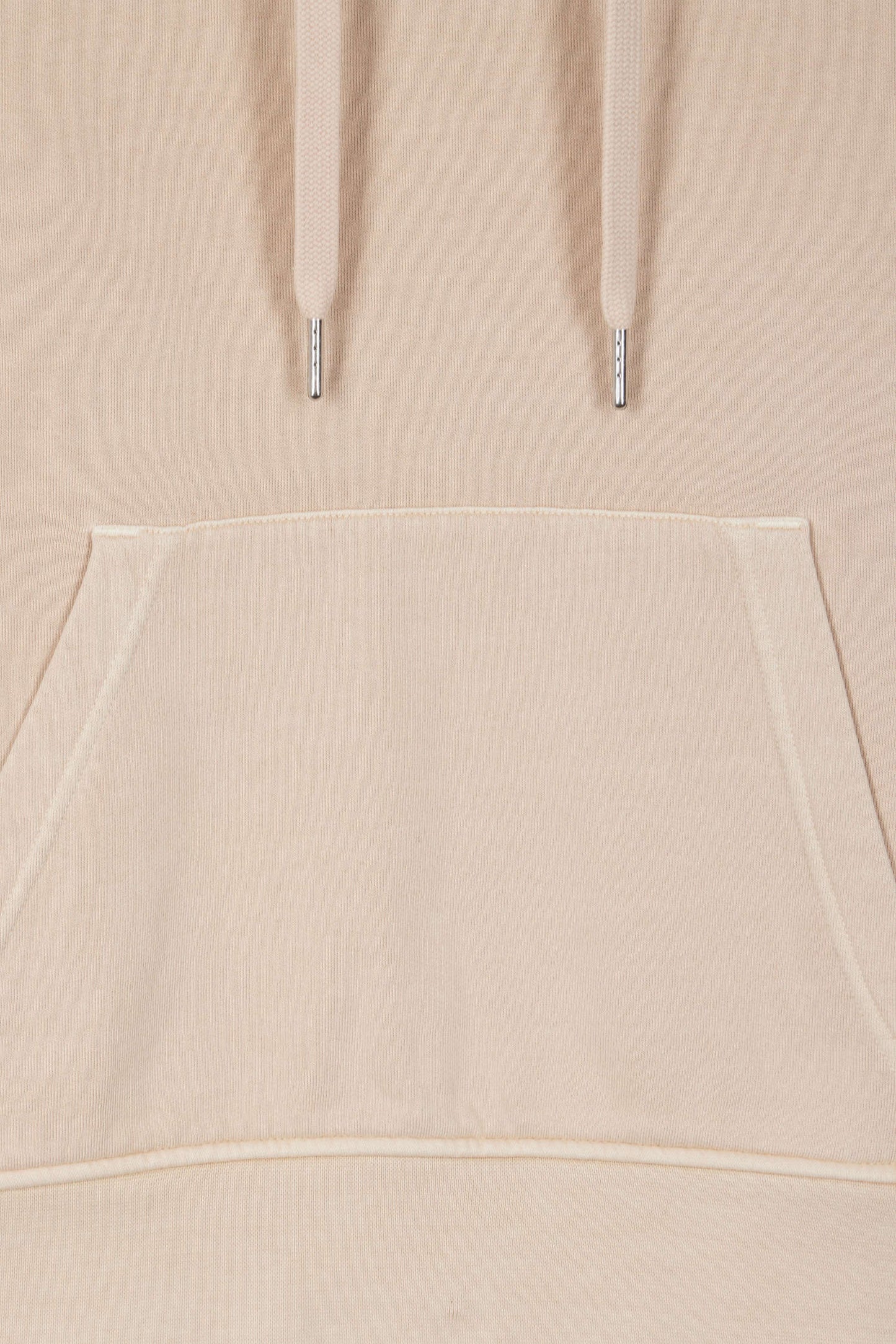 Oversize beige unisex dyed cotton fleece hoodie