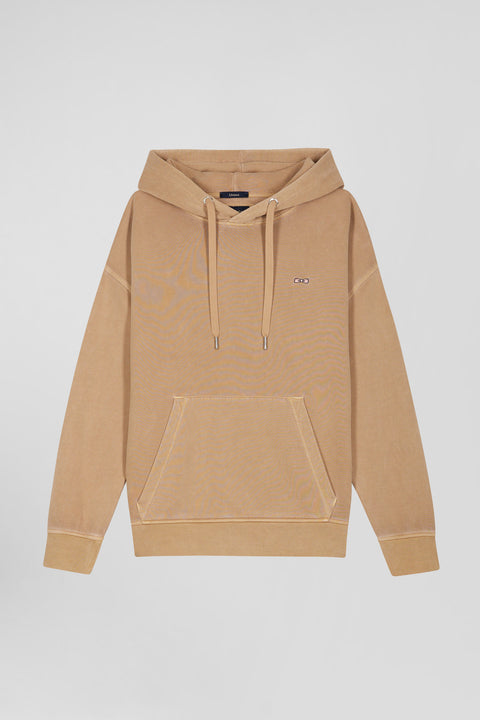 Sweatshirt à capuche unisexe en molleton coton marron surteint coupe Oversized - Image 3