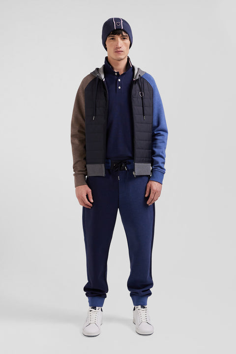 Regular grey cotton blend sweatshirt with padded front - Image 1