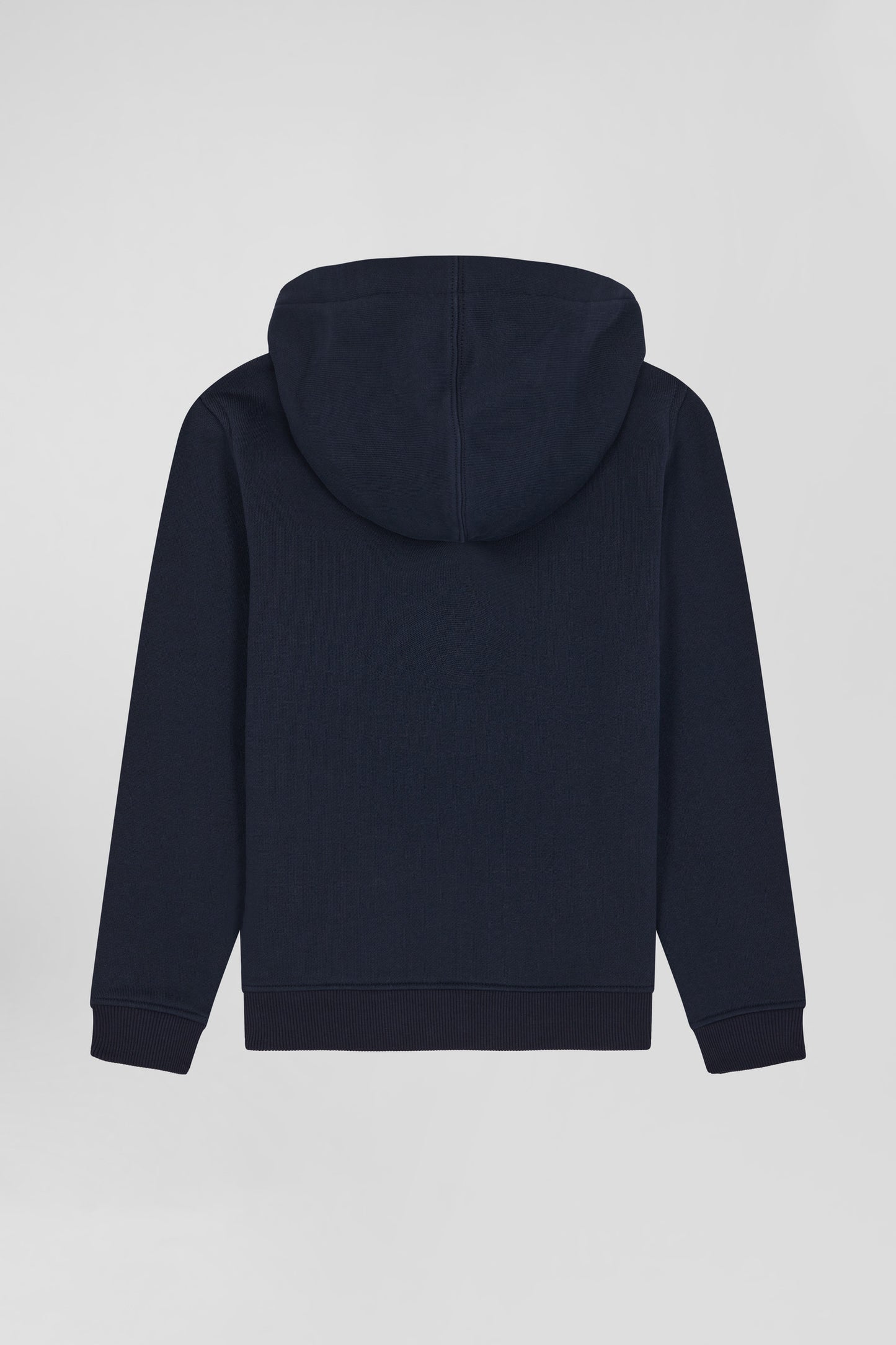 Sweatshirt zippé à capuche en coton bleu marine coupe Regular