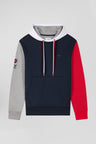 Regular navy colorblock XV de France cotton hoodie