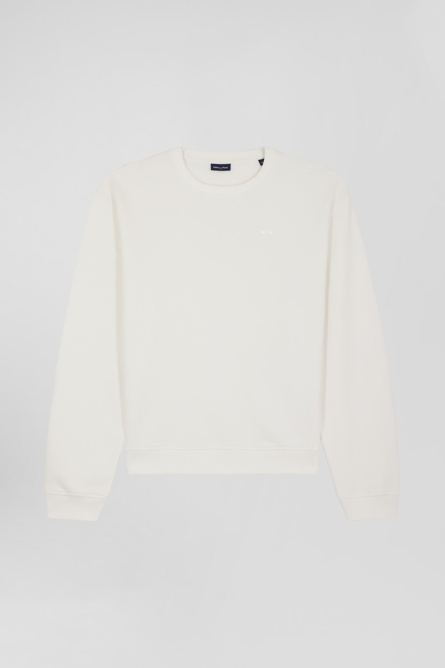 Sweatshirt col rond en coton écru coupe Oversized