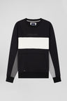 Sweatshirt col rond en coton noir coupe Relaxed