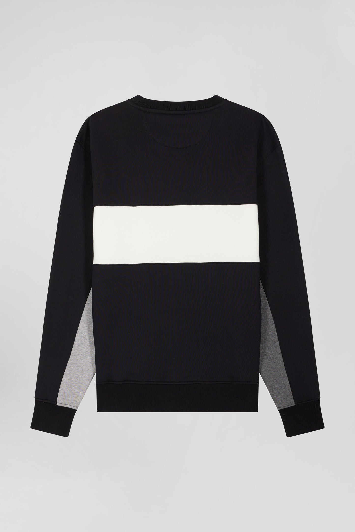 Sweatshirt col rond en coton noir coupe Relaxed