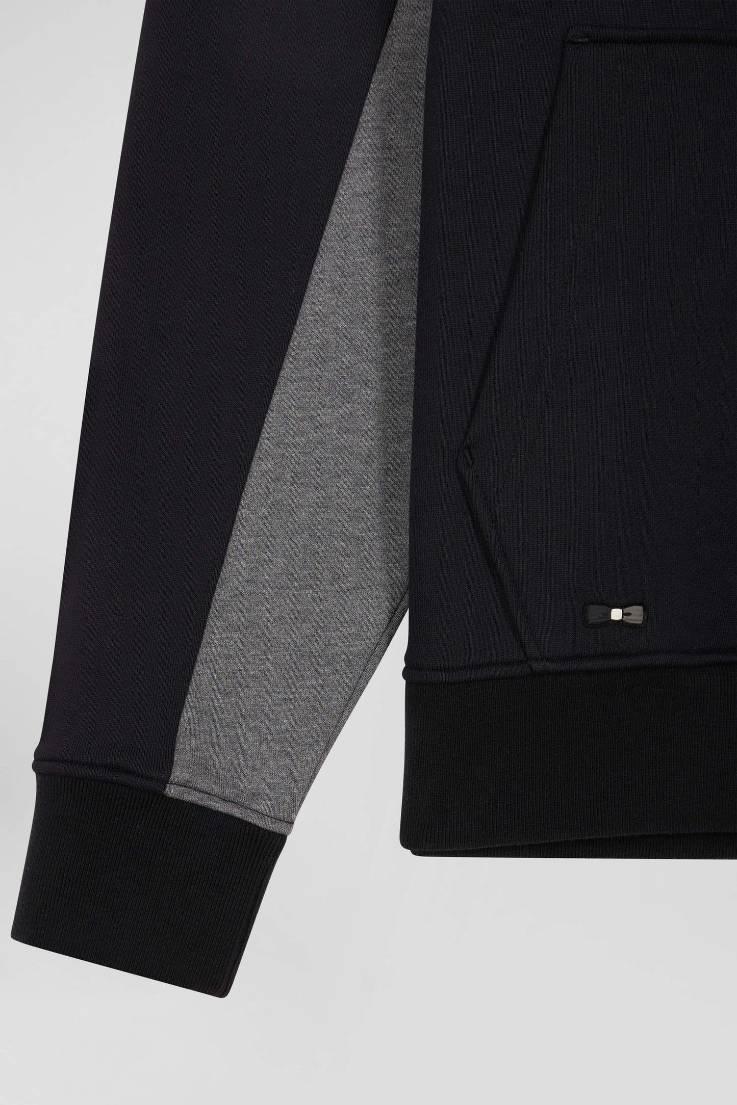 Sweatshirt col rond en coton noir coupe Relaxed