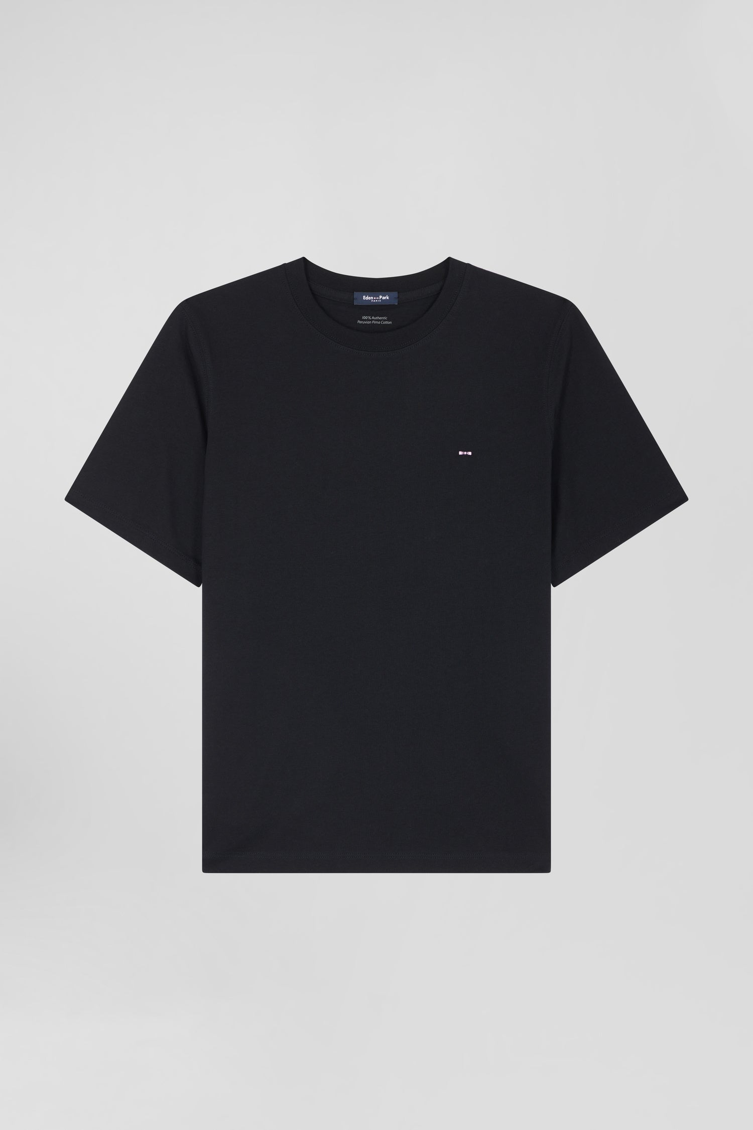 T-shirt manches courtes en coton noir coupe Modern