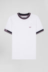 T-shirt manches courtes en coton blanc coupe Slim bords-côtes Eden Park