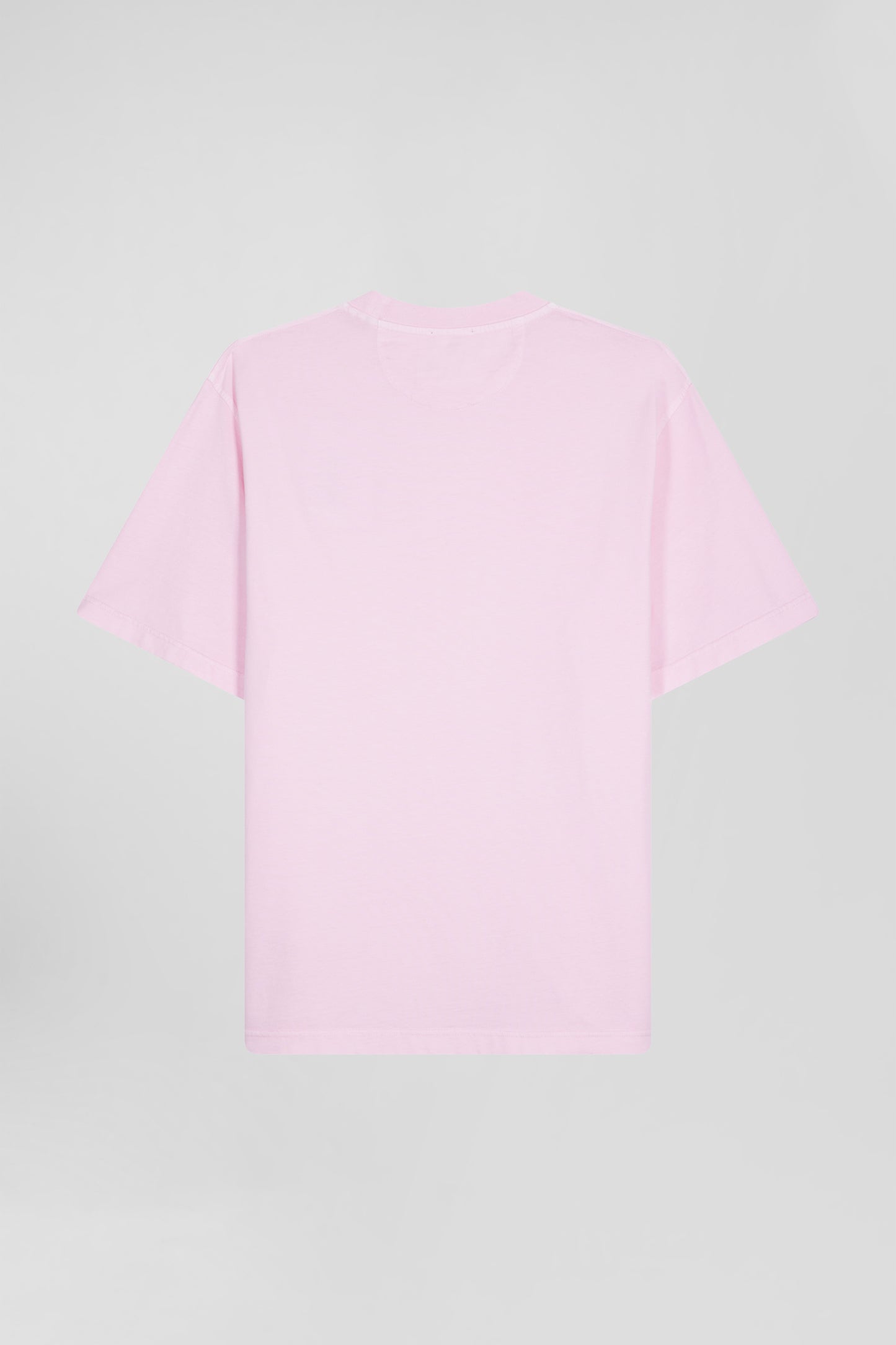 Oversize pink unisex short-sleeved T-shirt in overdyed cotton