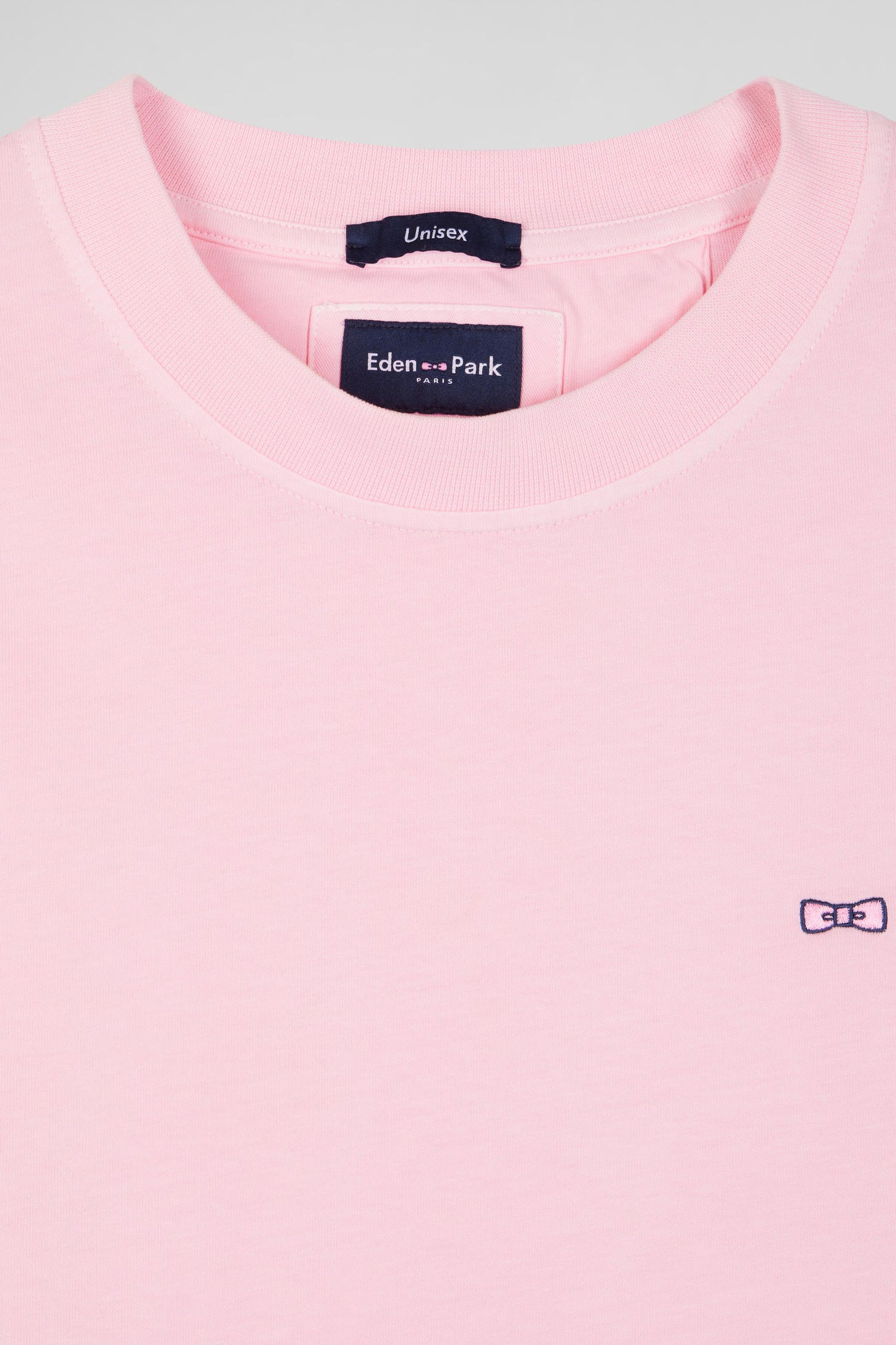 Oversize pink unisex short-sleeved T-shirt in overdyed cotton