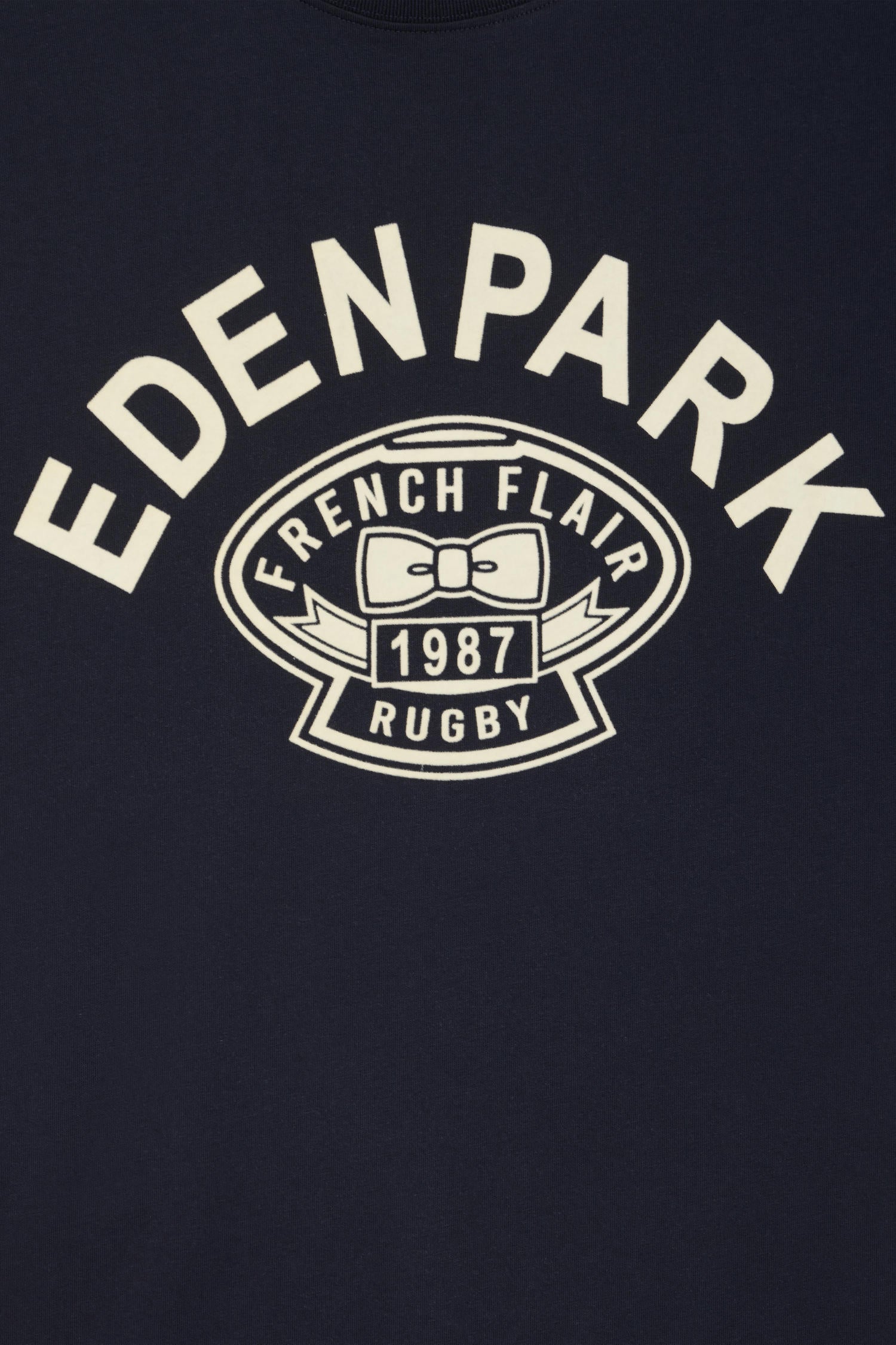 T-shirt manches courtes bleu marine application Eden Park Rugby coupe Oversized