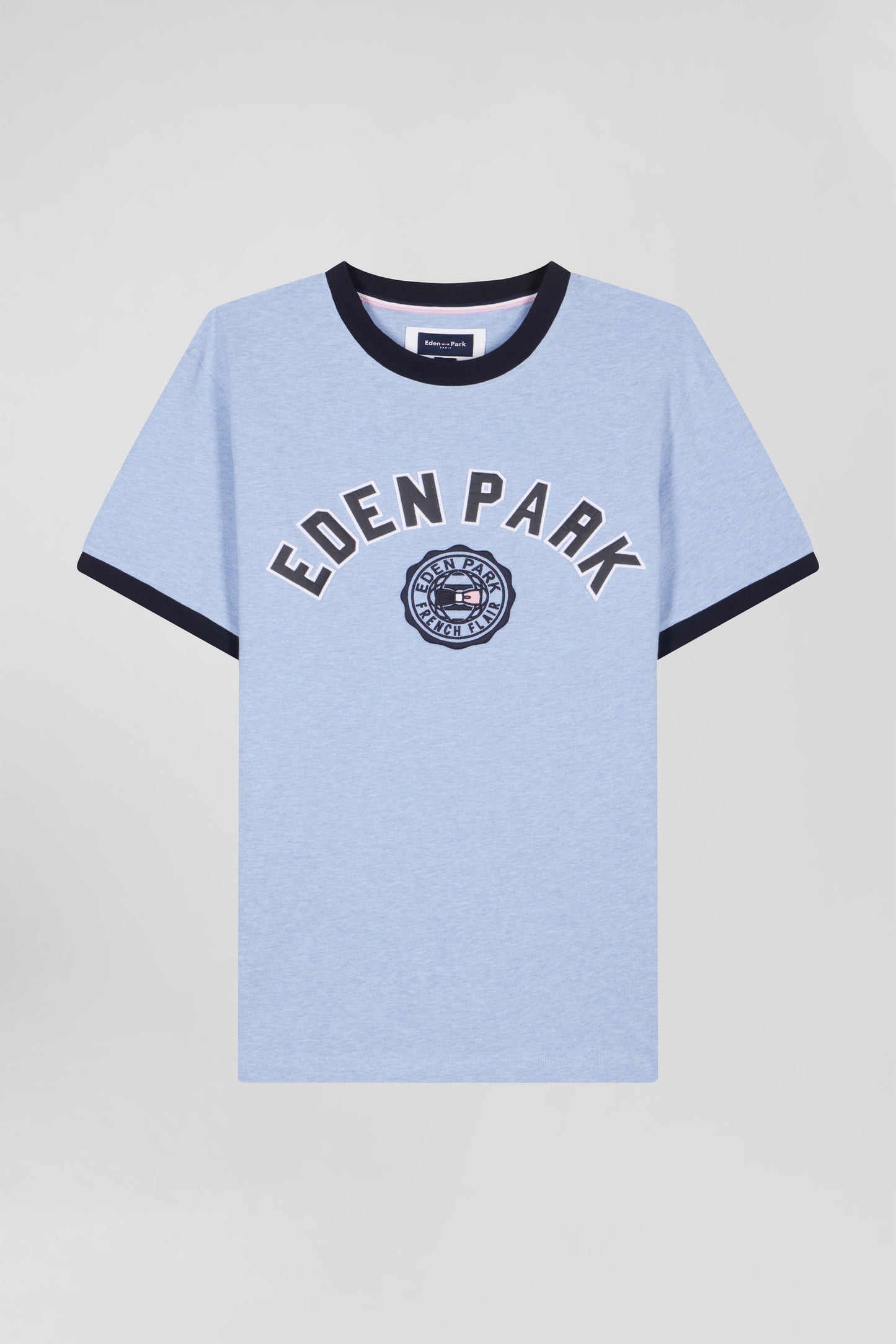 T-shirt manches courtes en coton ciel application Eden Park coupe Oversized