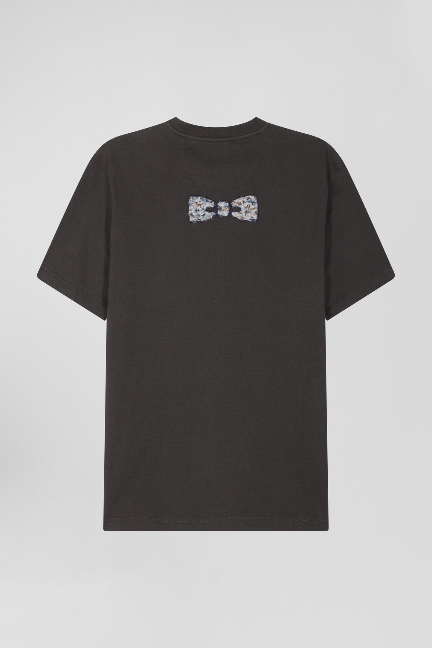 T-shirt manches courtes en coton kaki patch dos coupe Regular