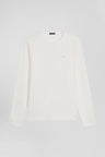 T-shirt manches longues en coton uni écru coupe Slim