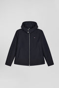 Blouson zippé à capuche bleu marine