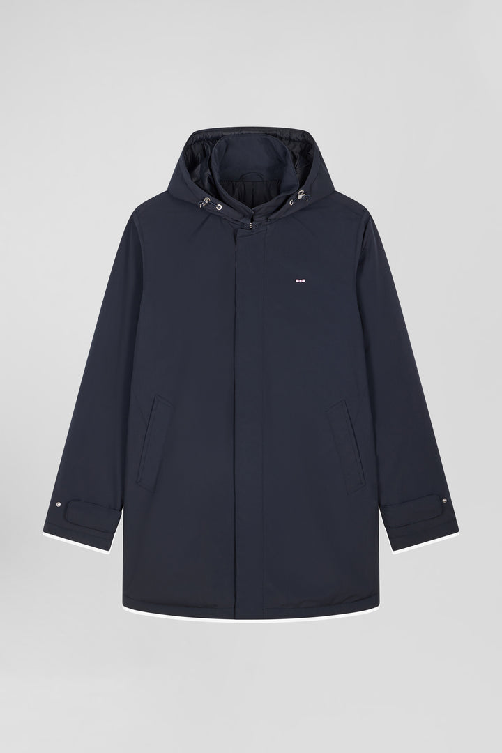 Imperméable en nylon à capuche bleu marine