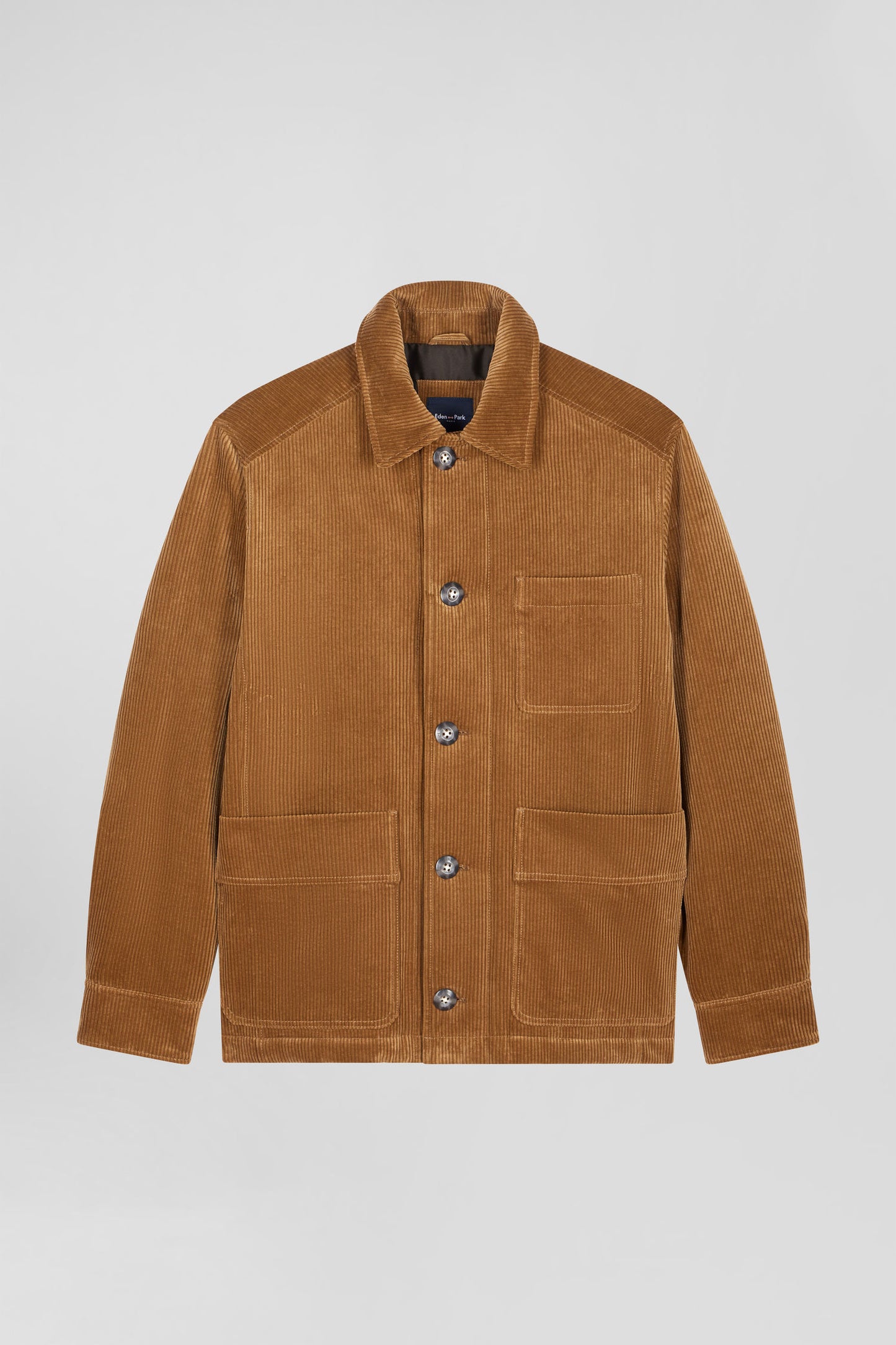 Surchemise à carreaux en coton mélangé noisette