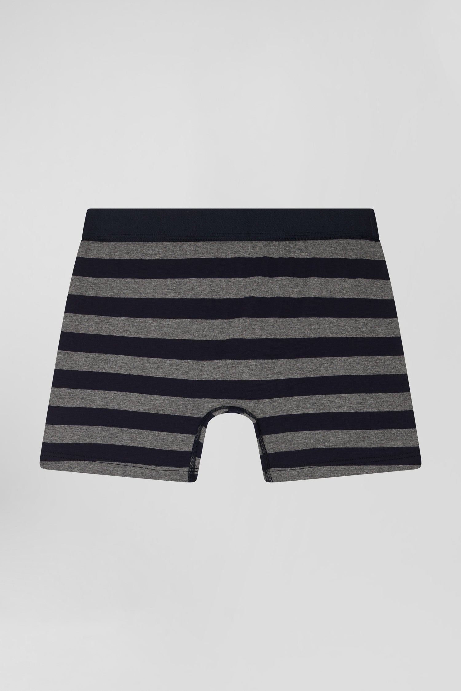 Boxer cerclé en coton stretch gris anthracite