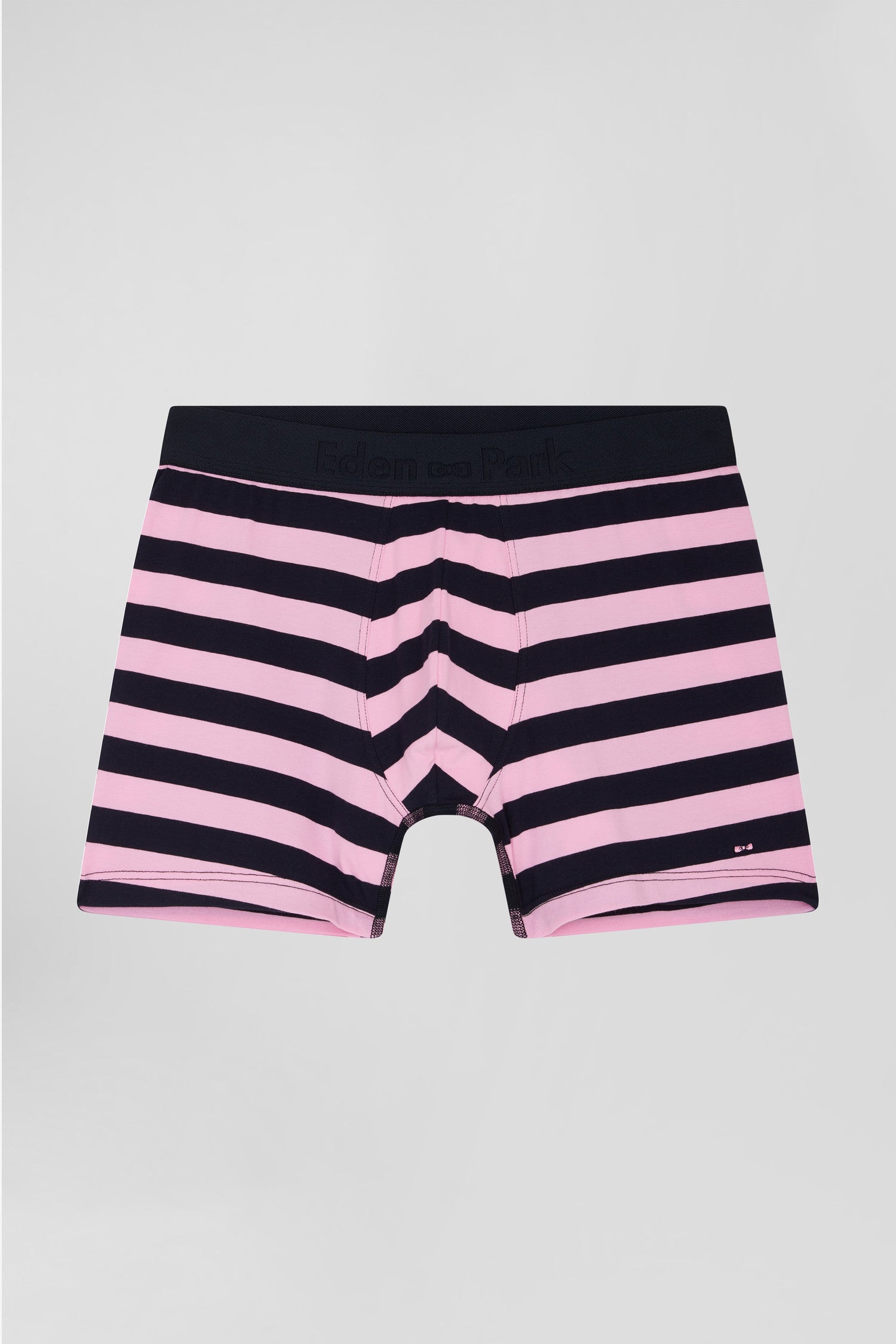 Boxer cerclé en coton stretch rose