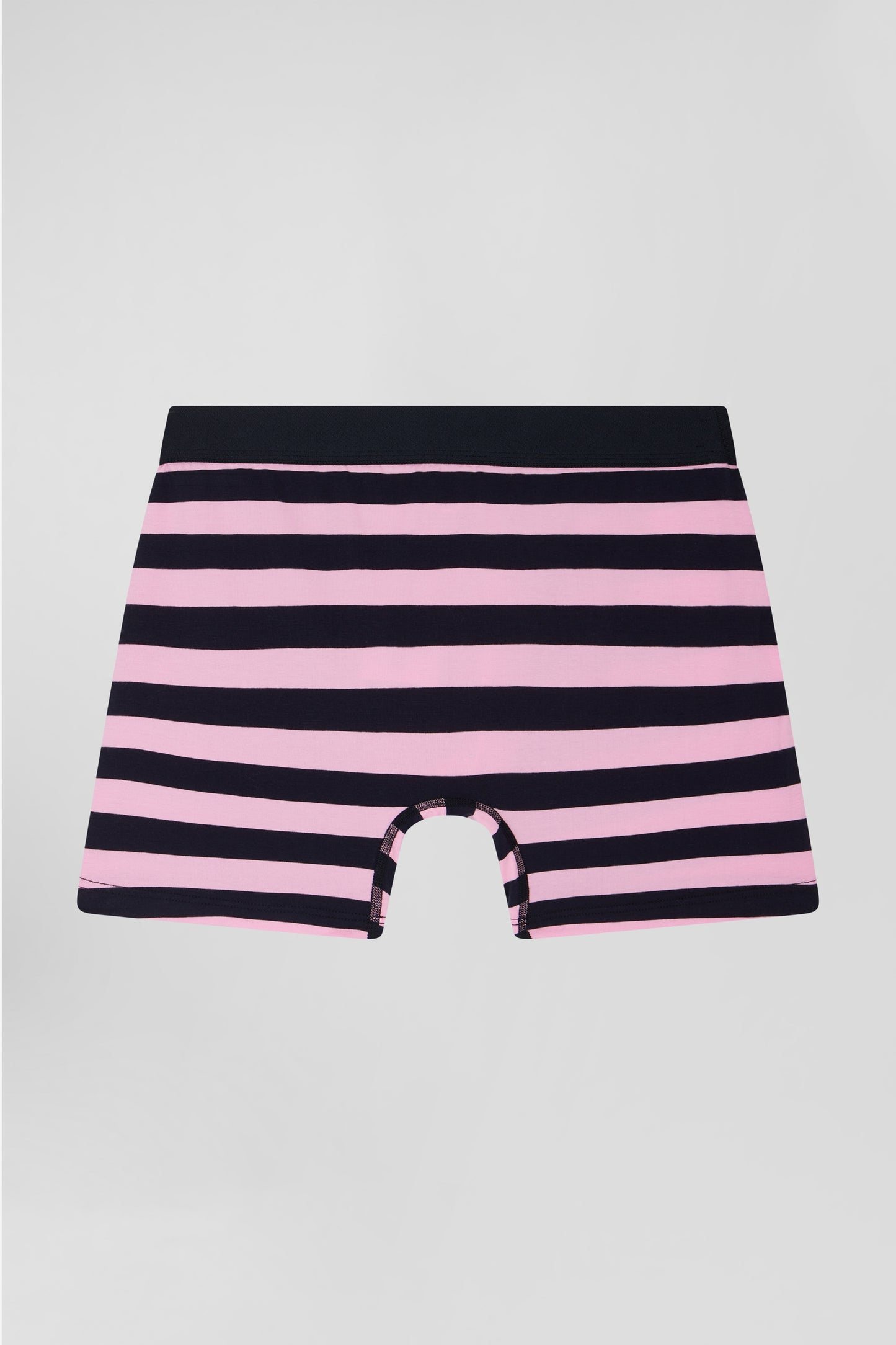 Boxer cerclé en coton stretch rose