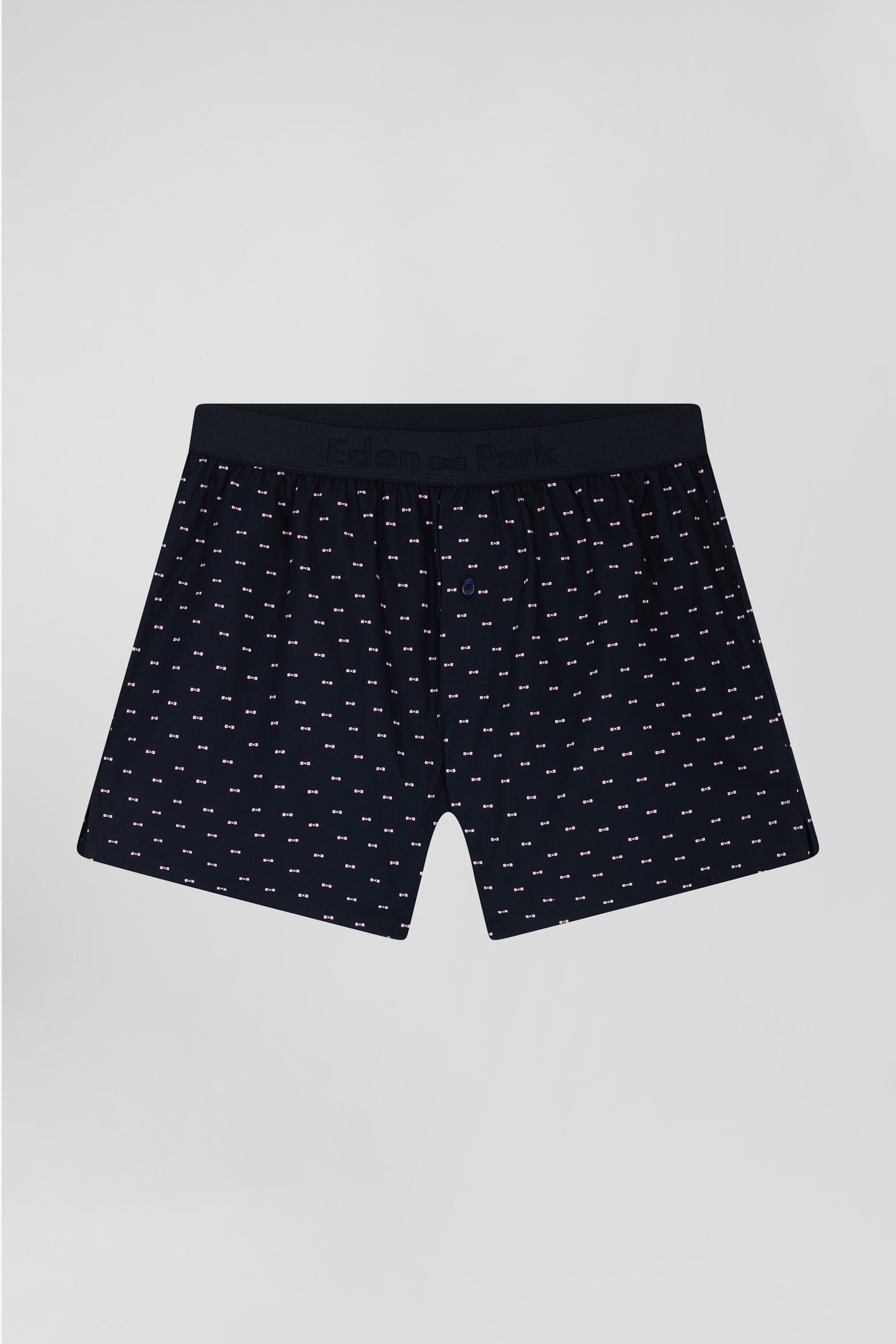 Boxer en jersey de coton stretch bleu marine à micromotifs