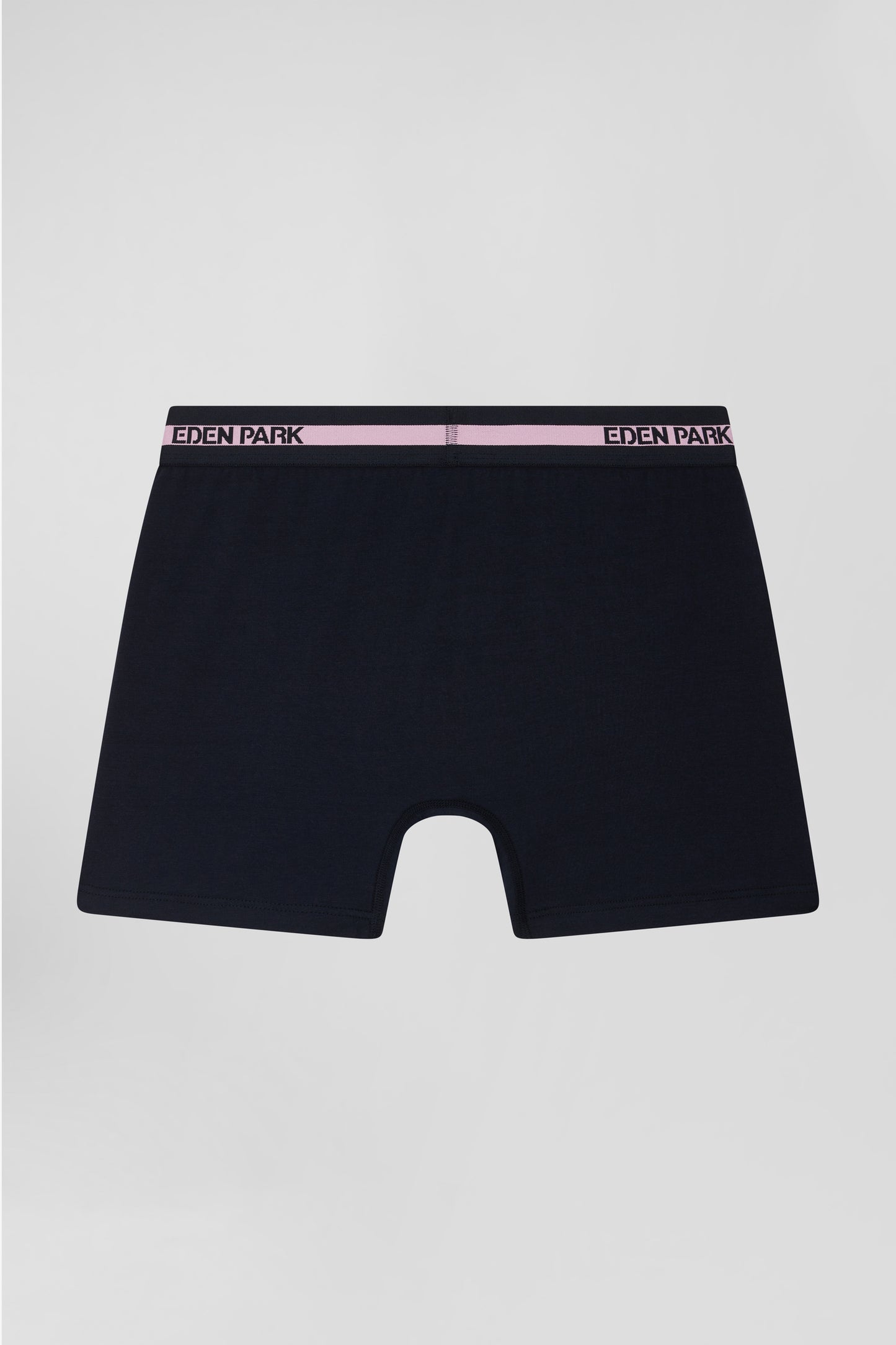 Boxer en coton stretch élastique taille siglé bleu marine