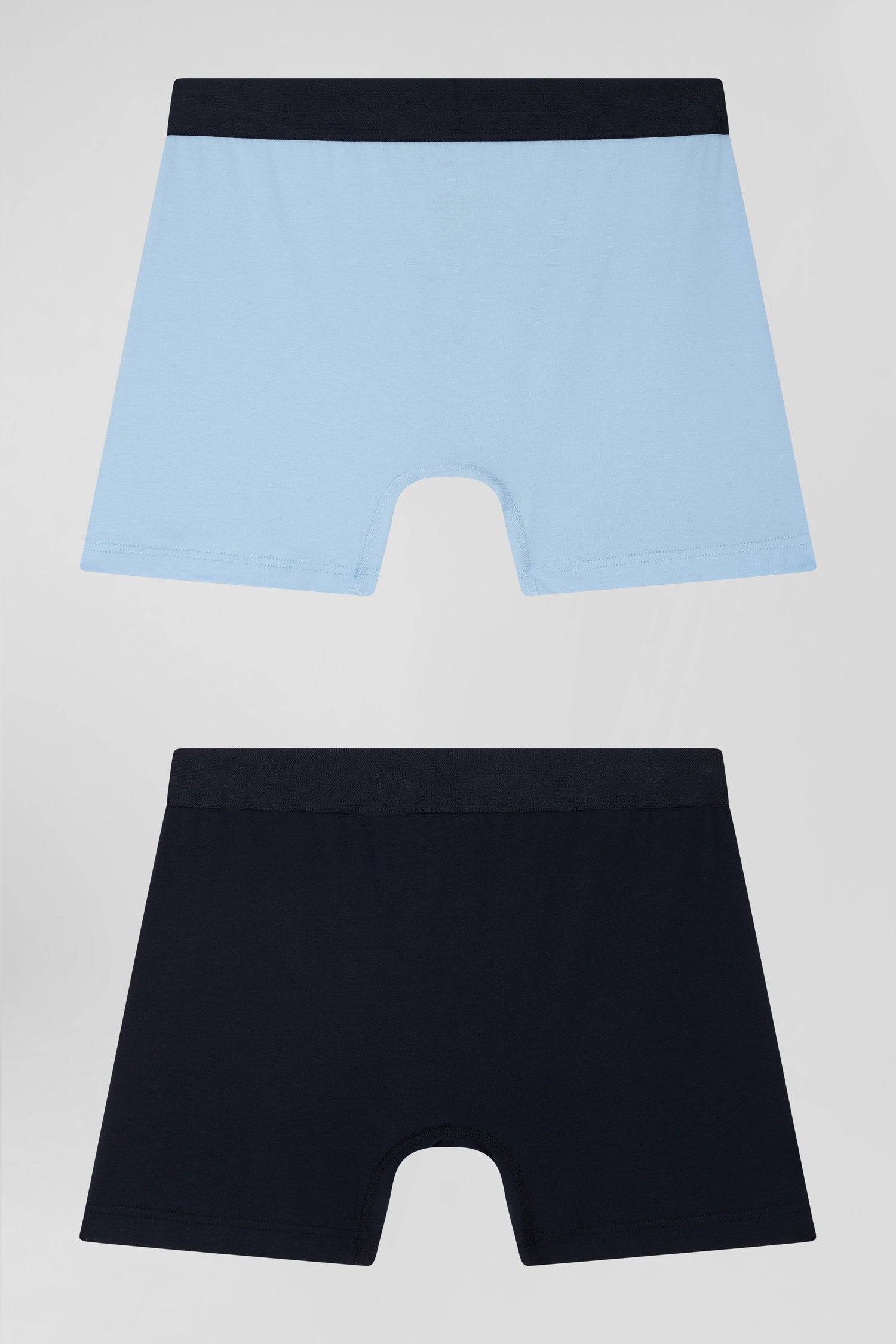 Lot de 2 boxers bleu marine et ciel en coton stretch