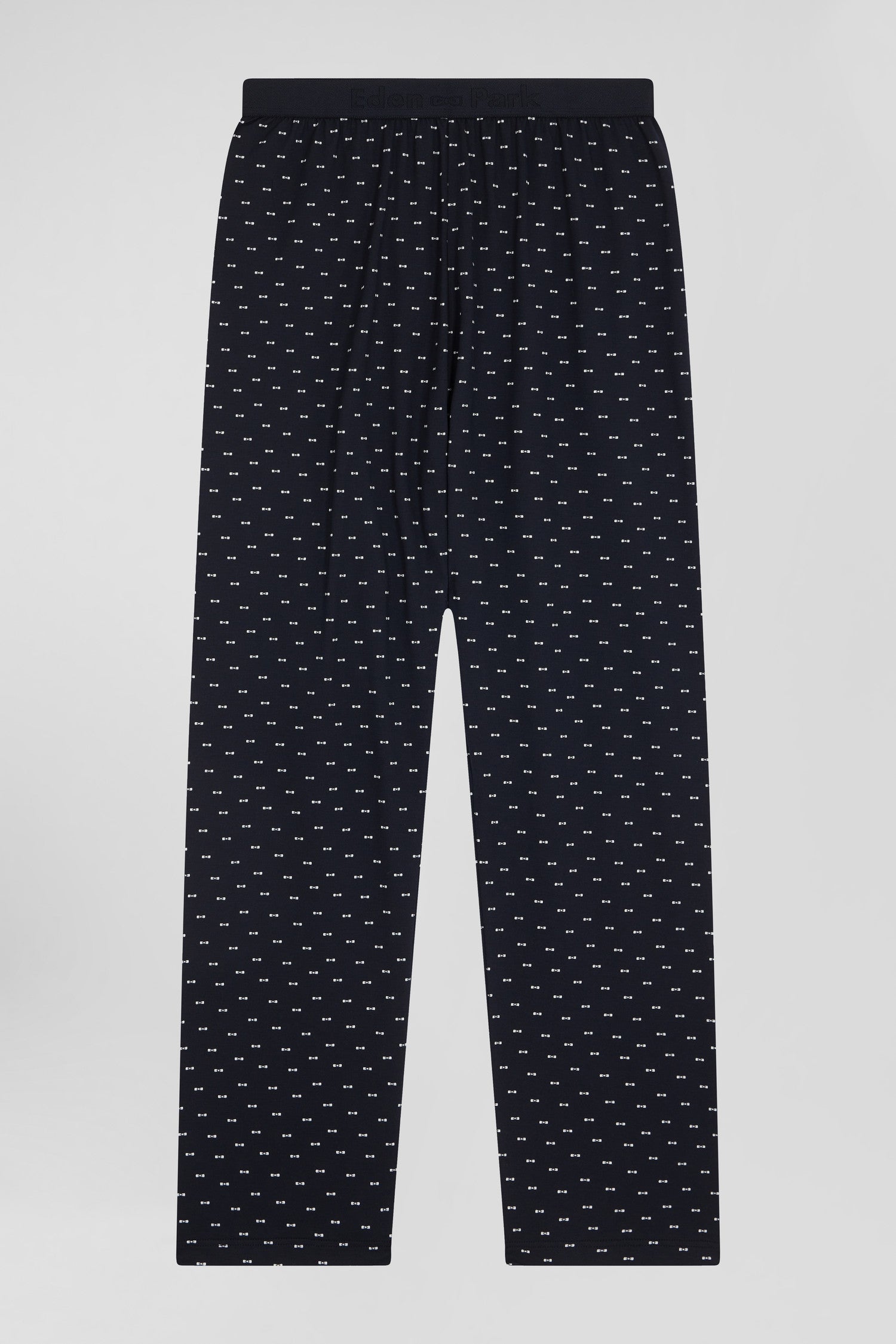 Pyjama long en coton bleu foncé pantalon à micromotifs nœuds papillon