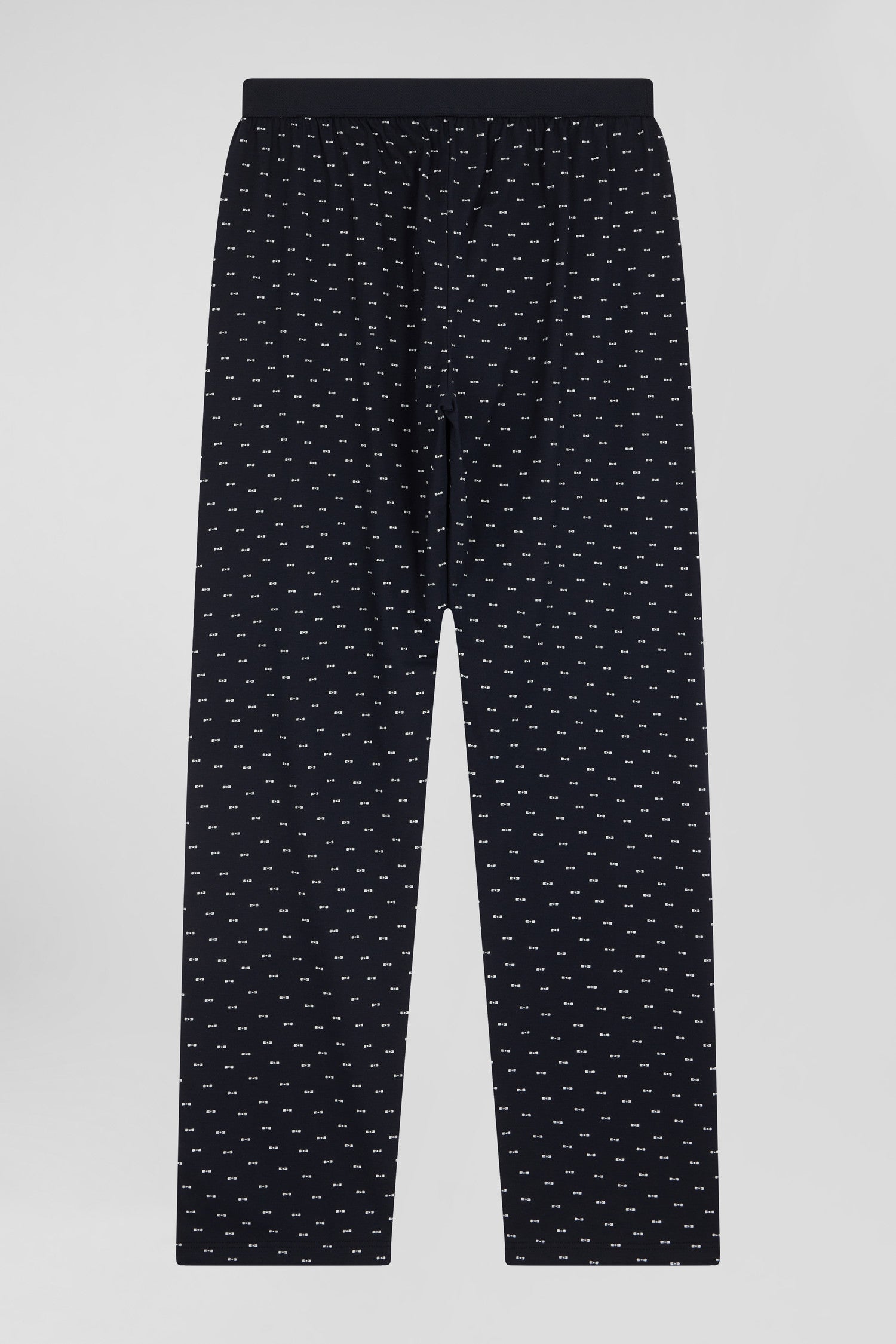 Pyjama long en coton bleu foncé pantalon à micromotifs nœuds papillon