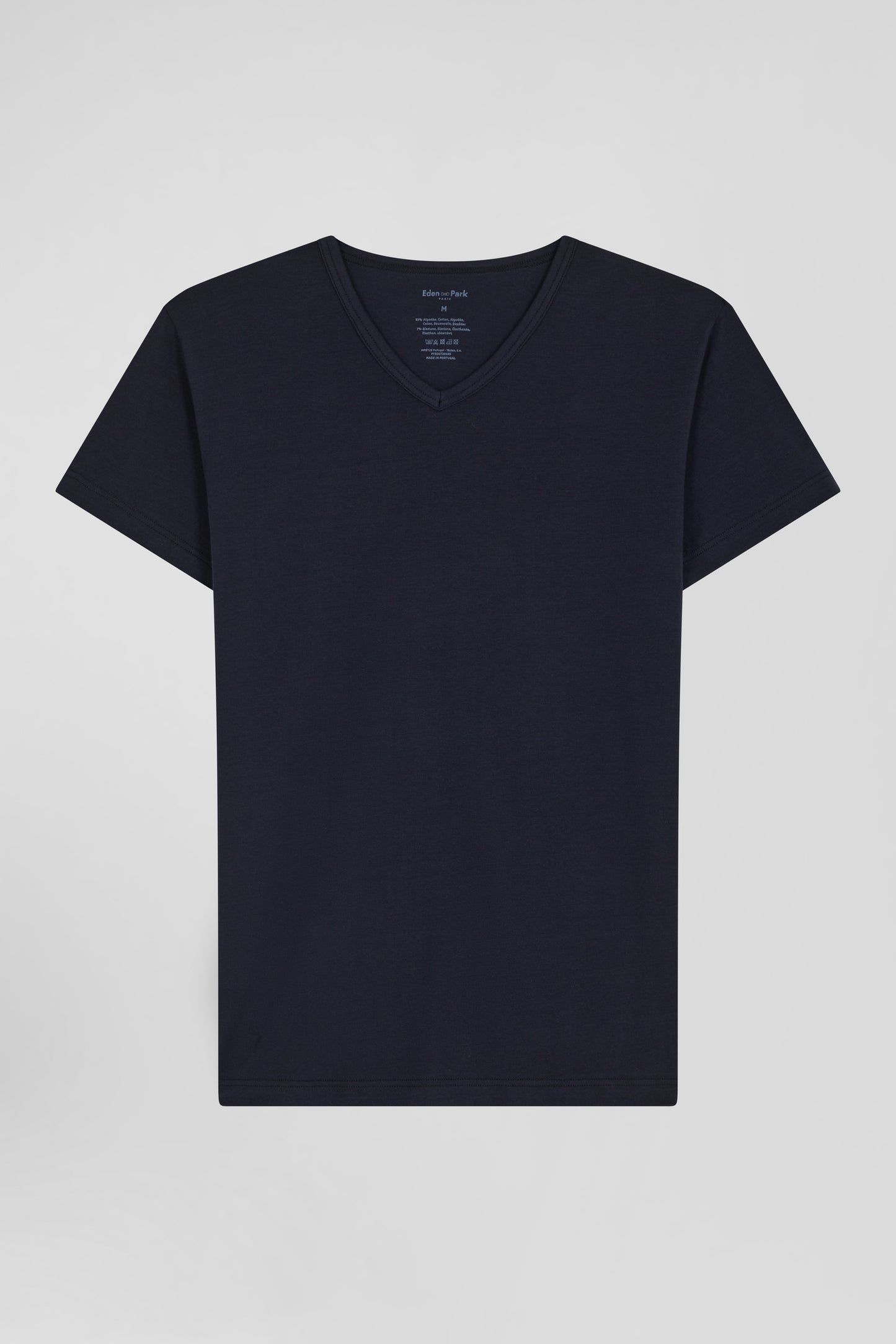 Navy blue stretch cotton T-shirt