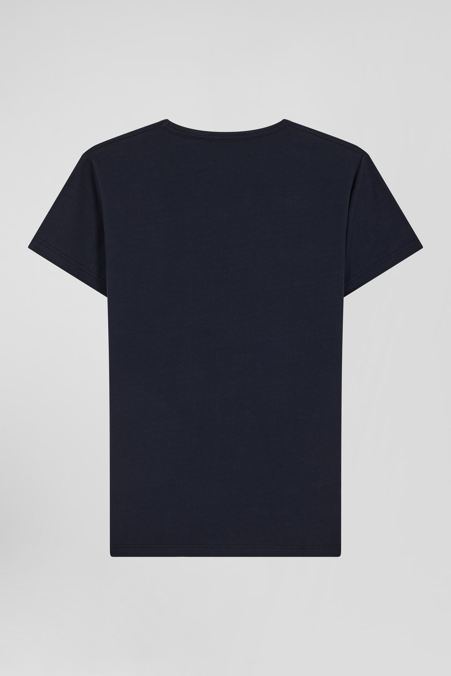 Navy blue stretch cotton T-shirt