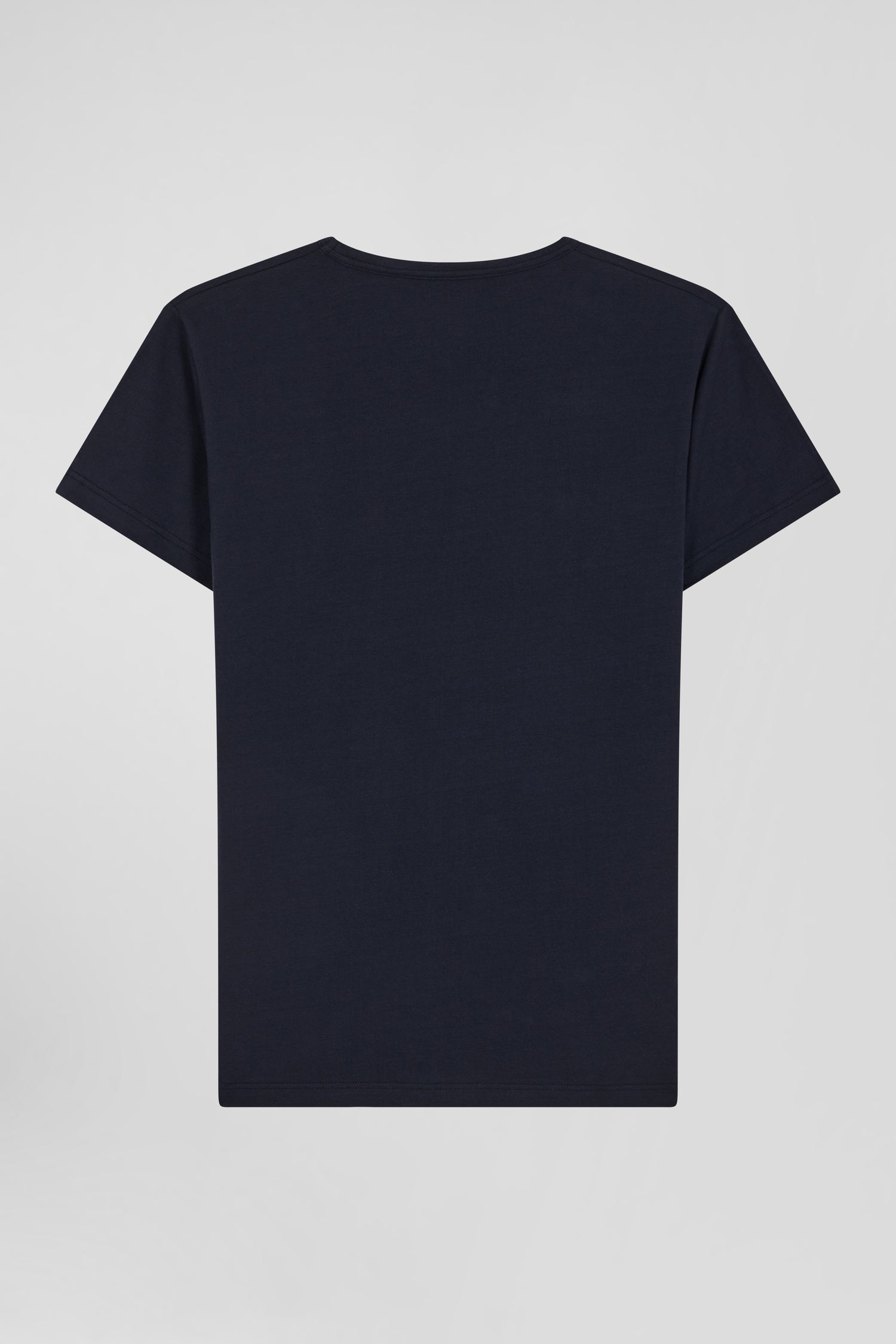 Navy blue stretch cotton T-shirt