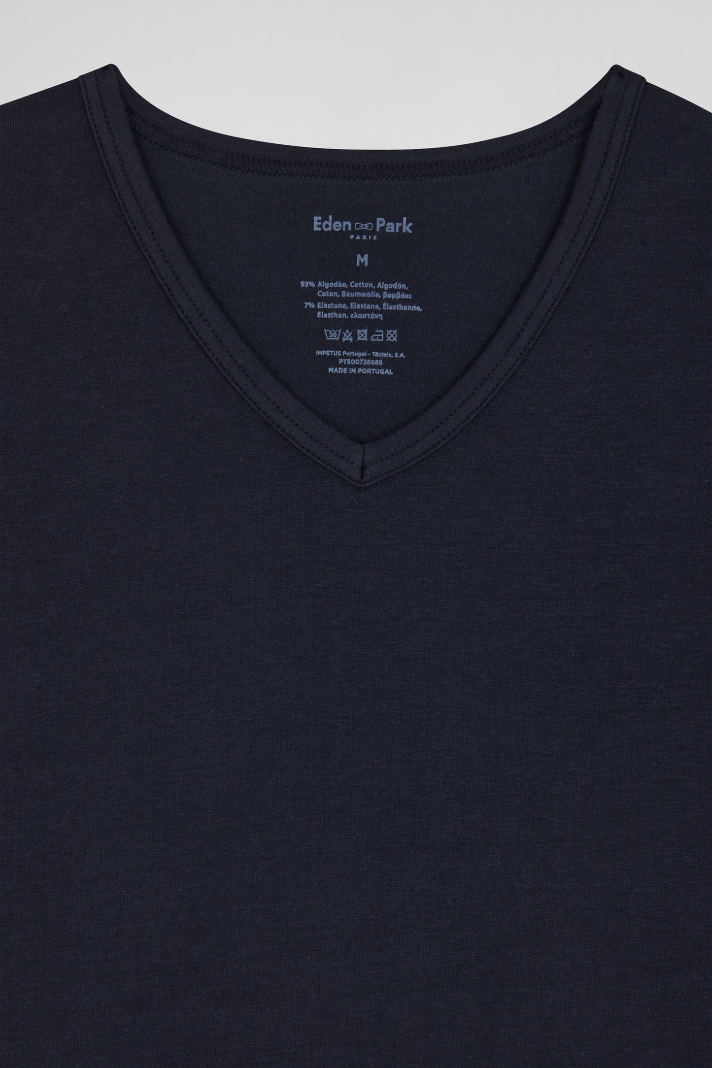 Navy blue stretch cotton T-shirt