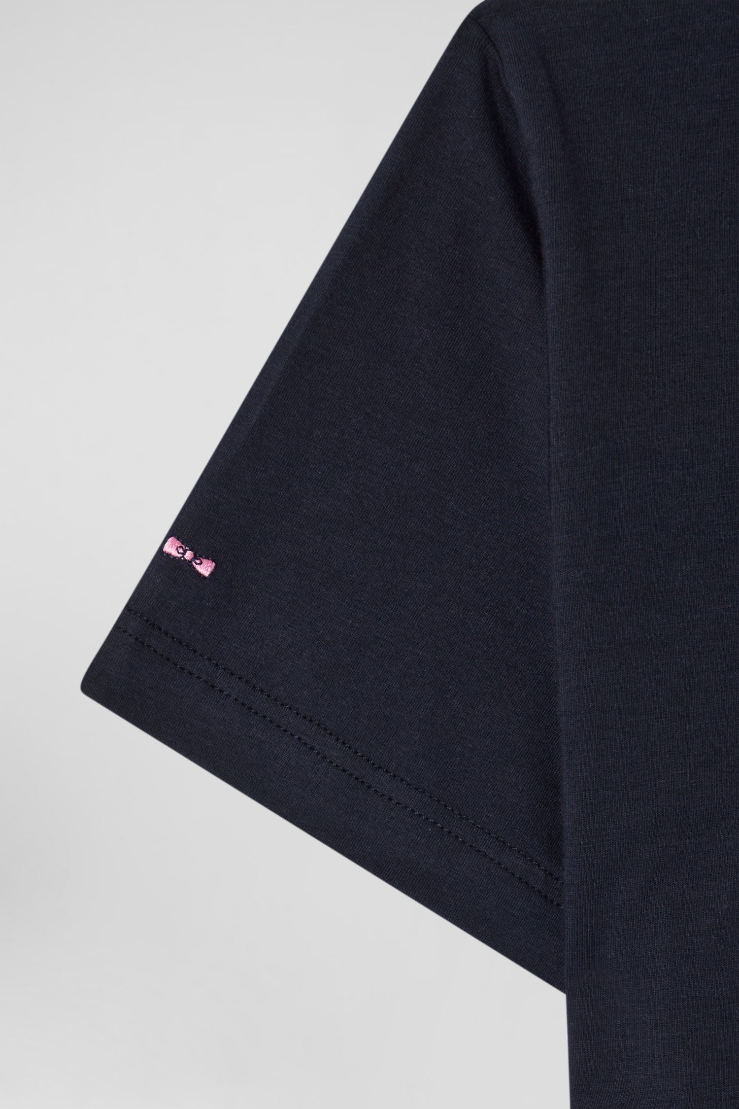 Navy blue stretch cotton T-shirt