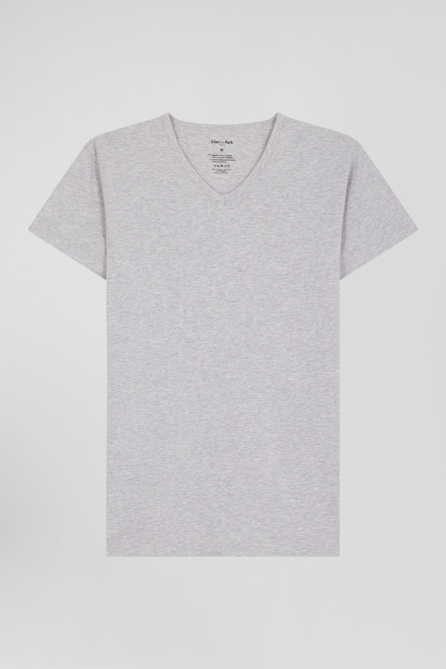 Grey stretch cotton T-shirt