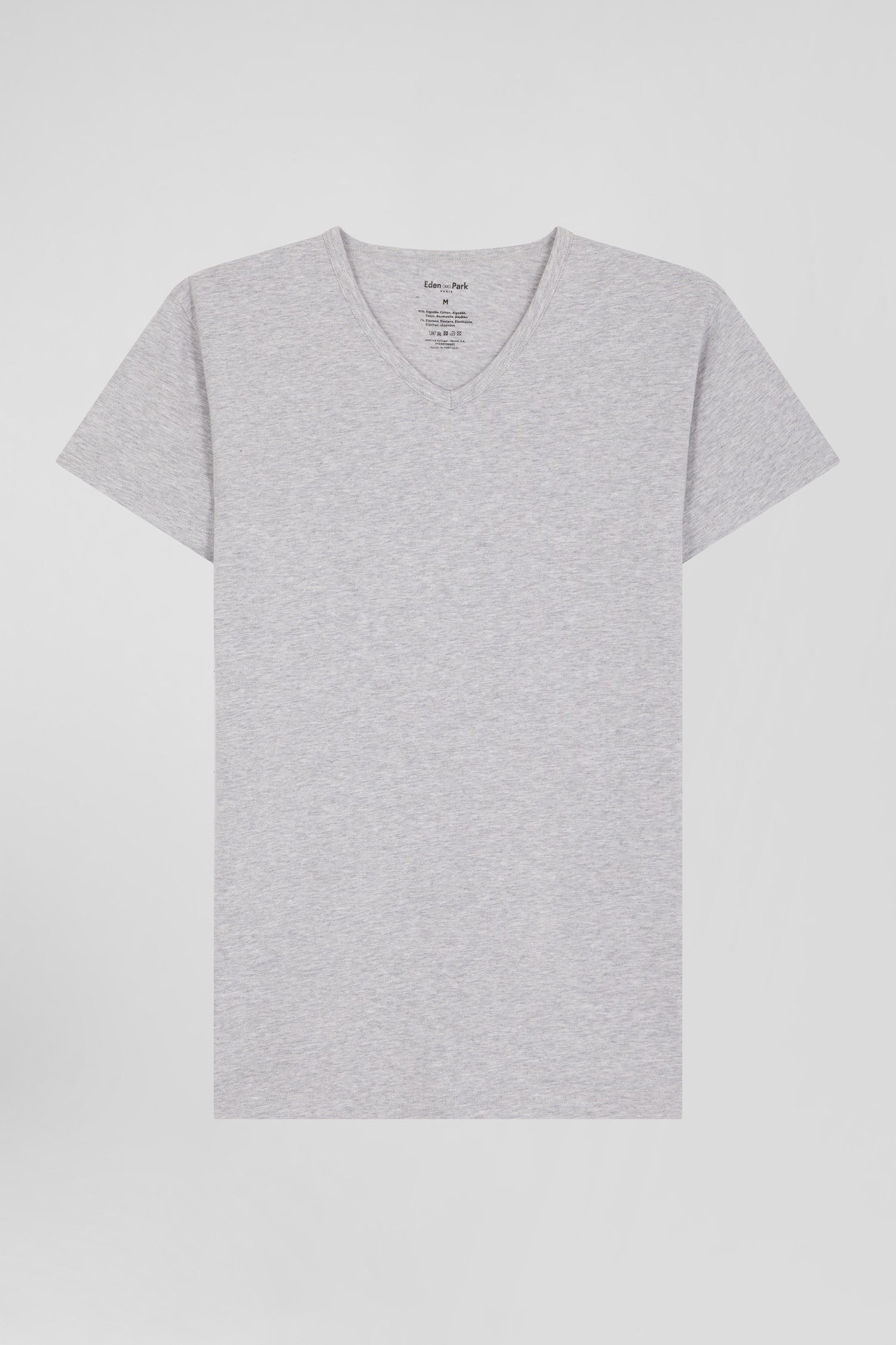 Grey stretch cotton T-shirt