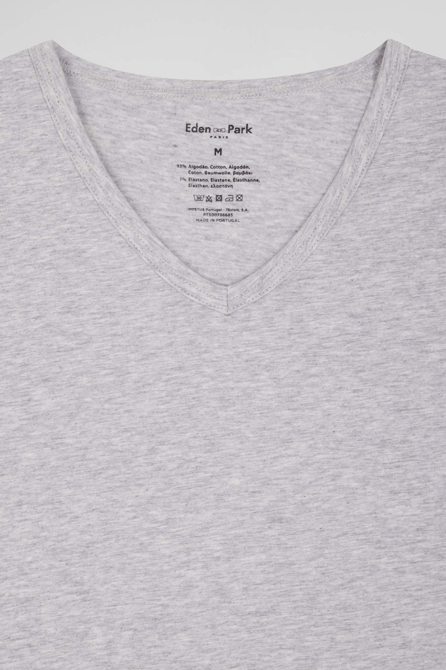 Grey stretch cotton T-shirt