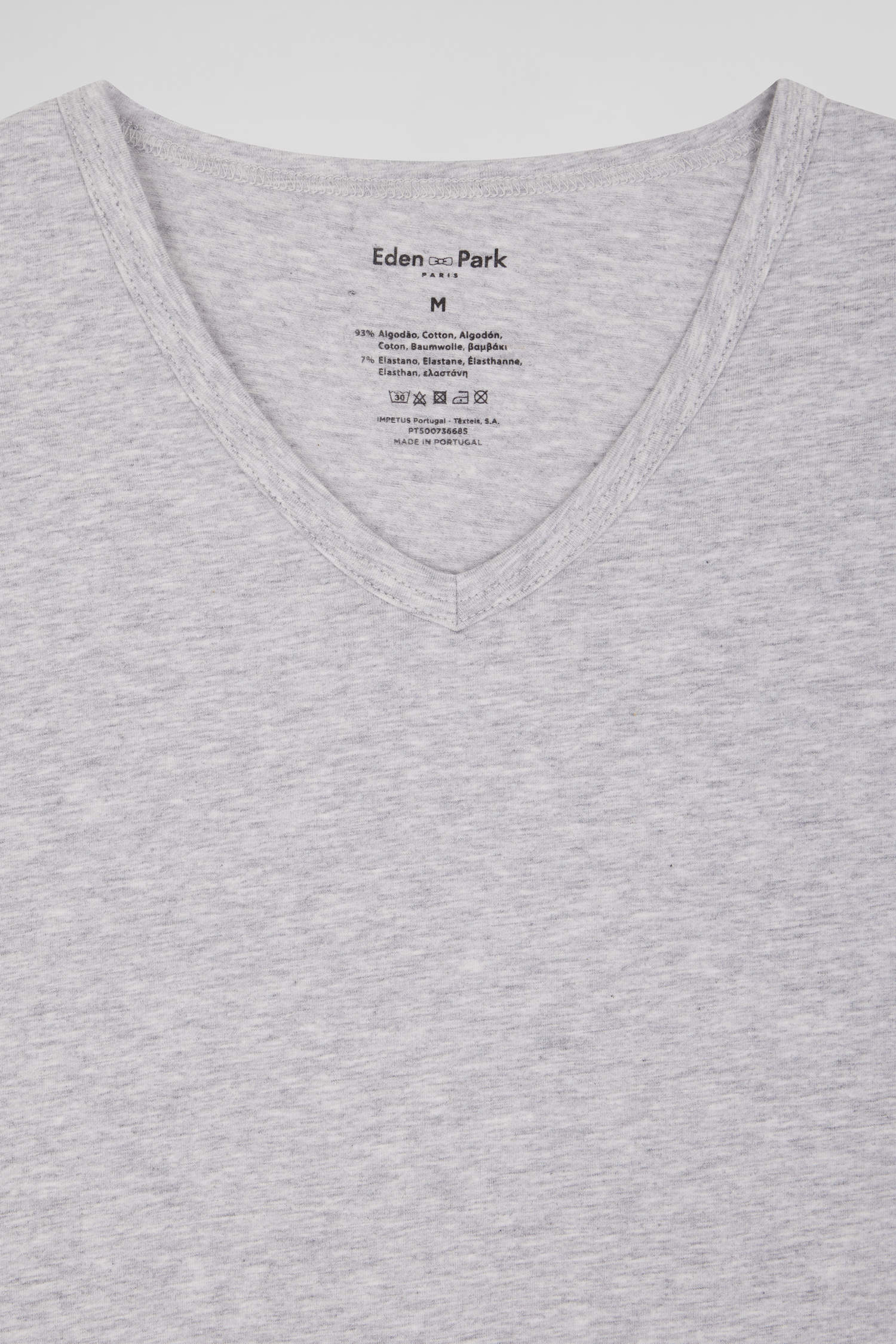 Grey stretch cotton T-shirt