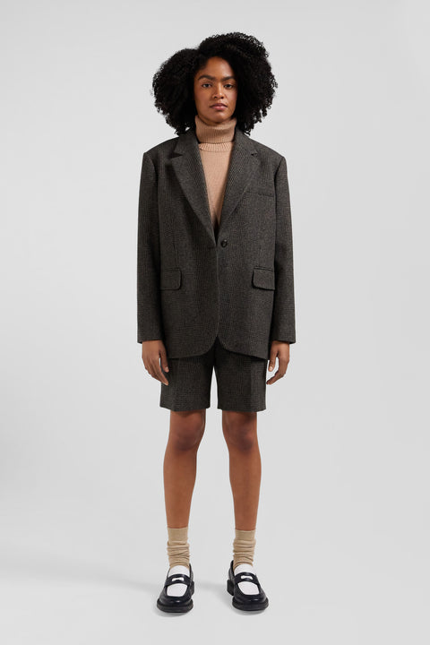 Prince of Wales wool blend blazer Oversized fit - Image 1