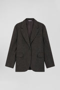 Veste blazer en laine mélangée prince de Galles coupe Oversized