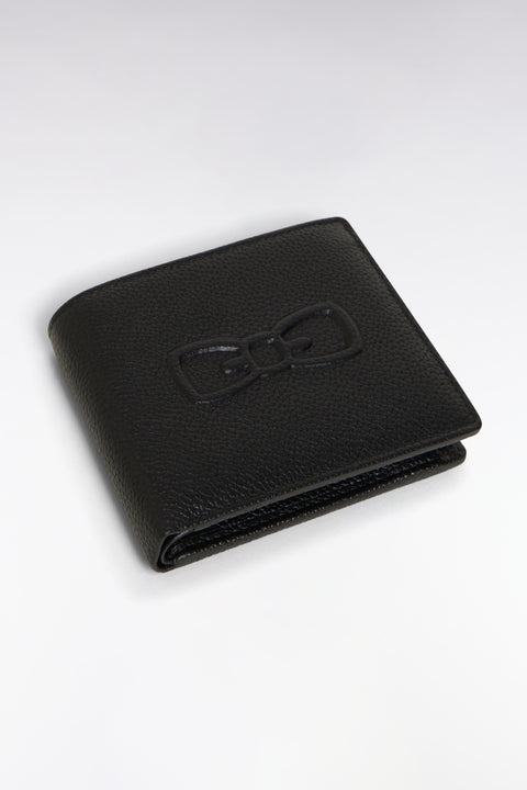 Portefeuille format italien en cuir grainé noir - Image 2