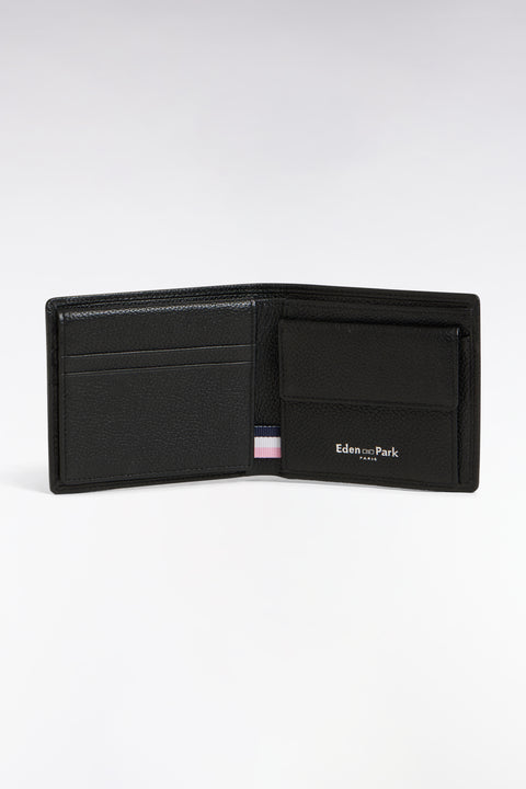 Portefeuille format italien en cuir grainé noir - Image 3