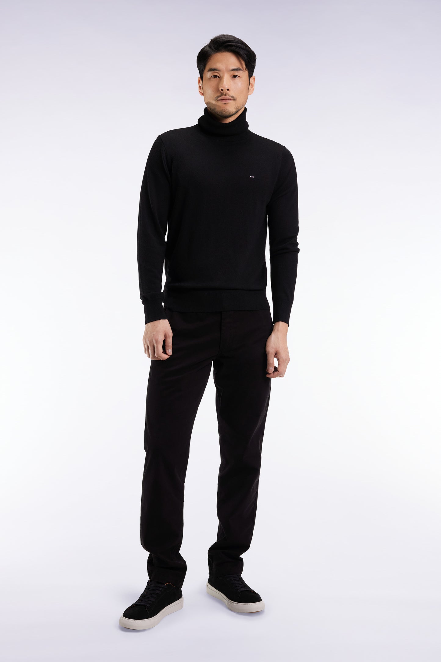 Pantalon chino sans plis en coton stretch noir