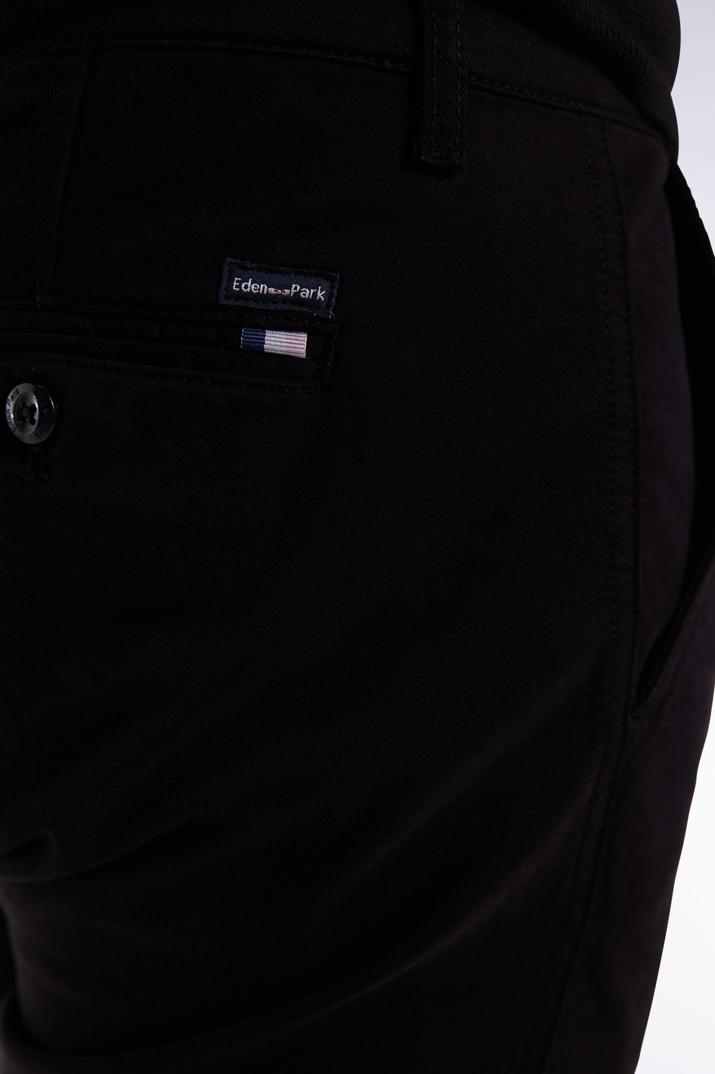 Pantalon chino sans plis en coton stretch noir