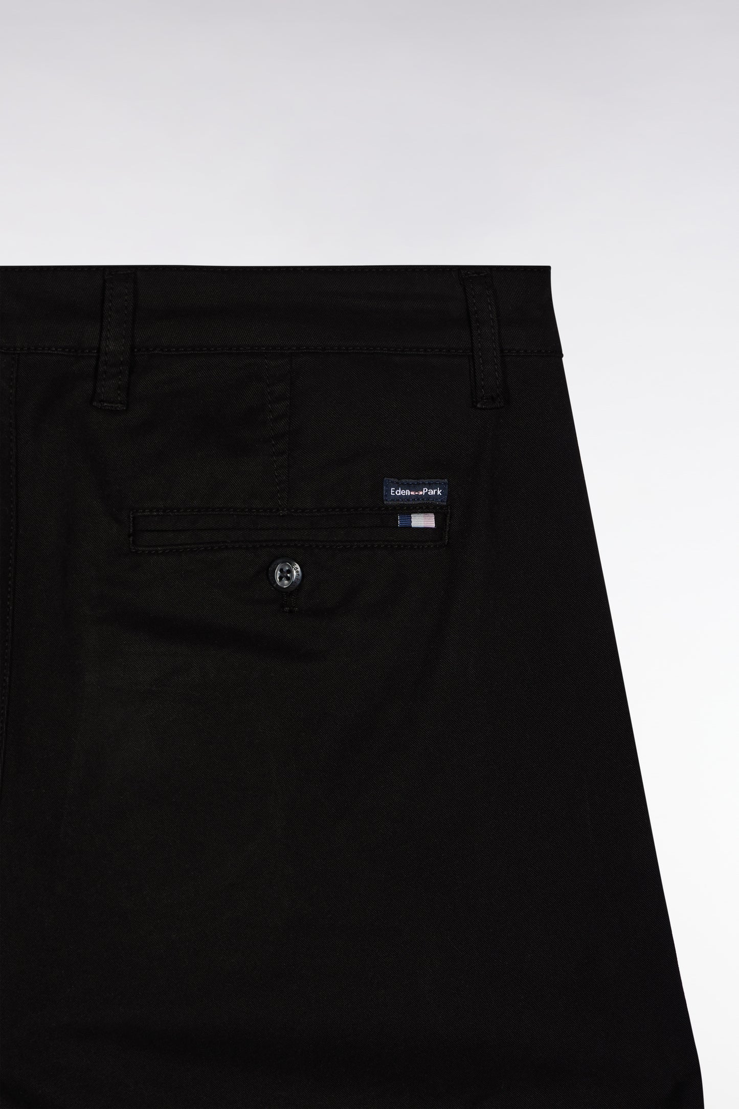 Pantalon chino sans plis en coton stretch noir
